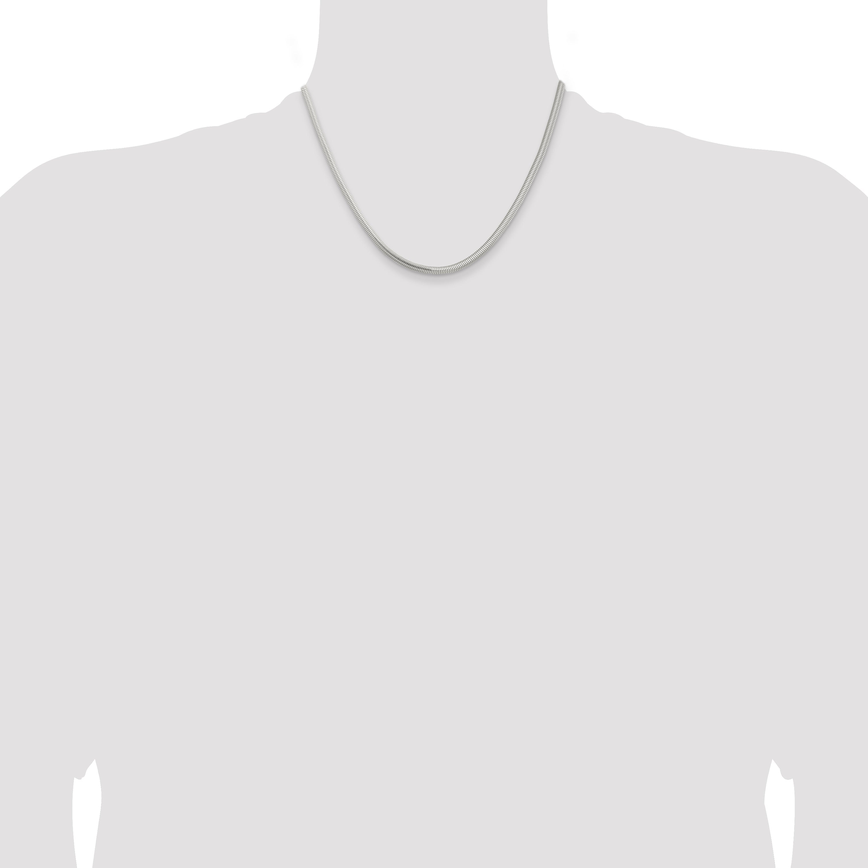 18 Inch Sterling Silver 3.5mm 6-Sided Oval Snake Chain Necklace