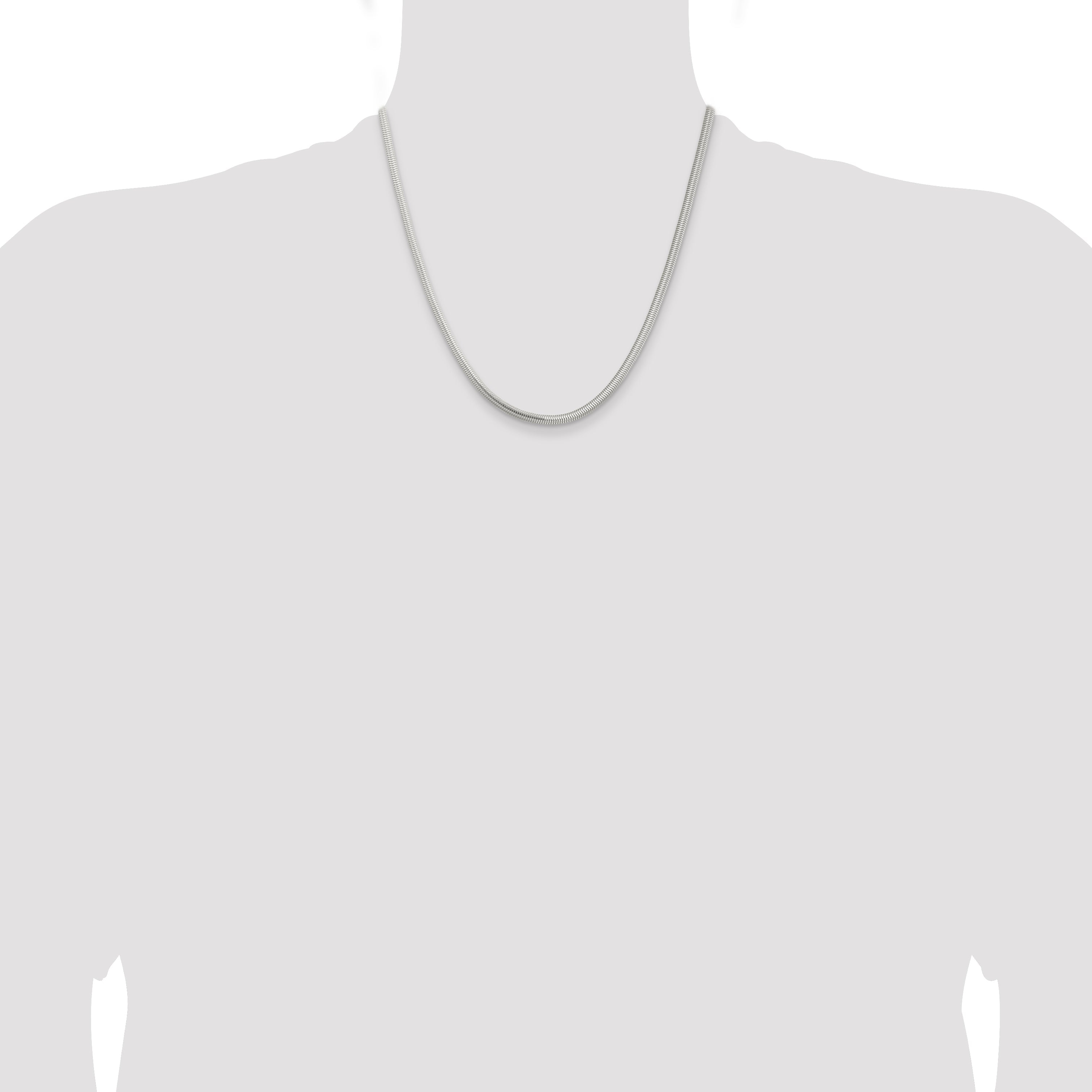 20 Inch Sterling Silver 3.5mm 6-Sided Oval Snake Chain Necklace