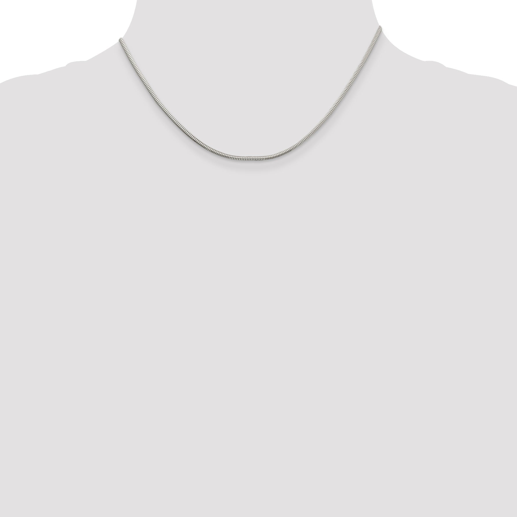 16 Inch Sterling Silver 2mm Diamond-Cut Snake Chain Necklace