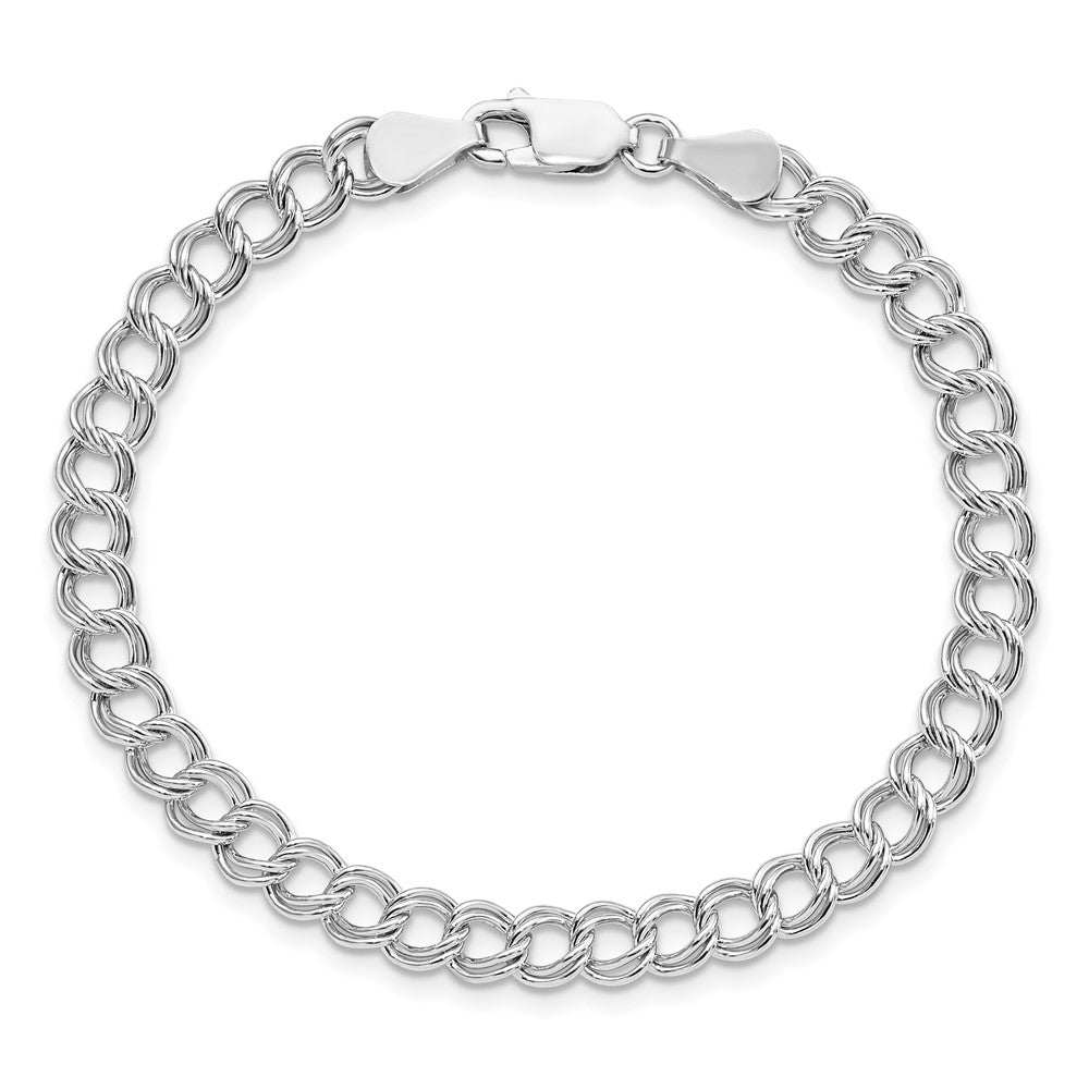Sterling Silver Amore La Vita Rhodium-Plated Polished 5.25mm 7 Inch Open Link With Lobster Clasp Charm Bracelet