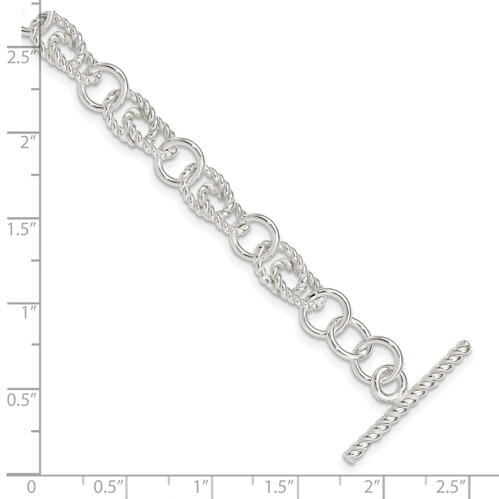 7 Inch Sterling Silver Double Twist Link Bracelet