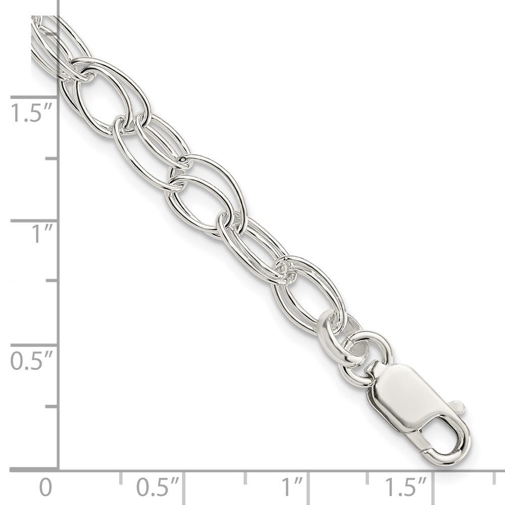 7.5 Inch Sterling Silver 6mm Double Link Bracelet