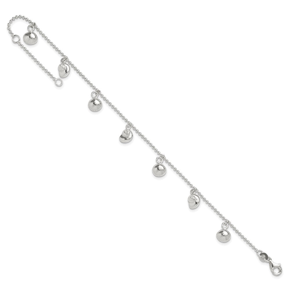 Sterling Silver Sea Shell 8In Plus 1In Ext. Anklet