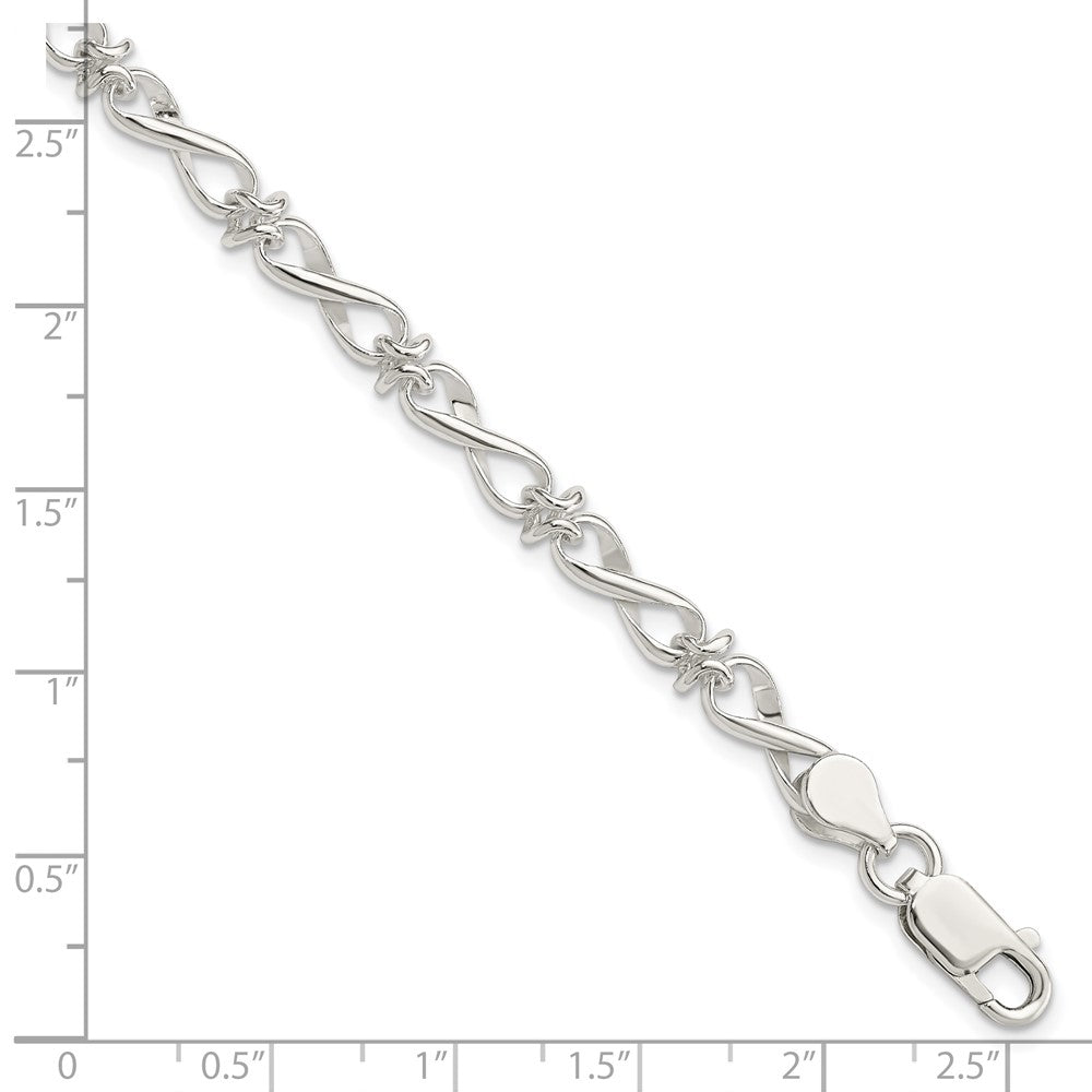 7.5 Inch Sterling Silver Polished Fancy Link Bracelet
