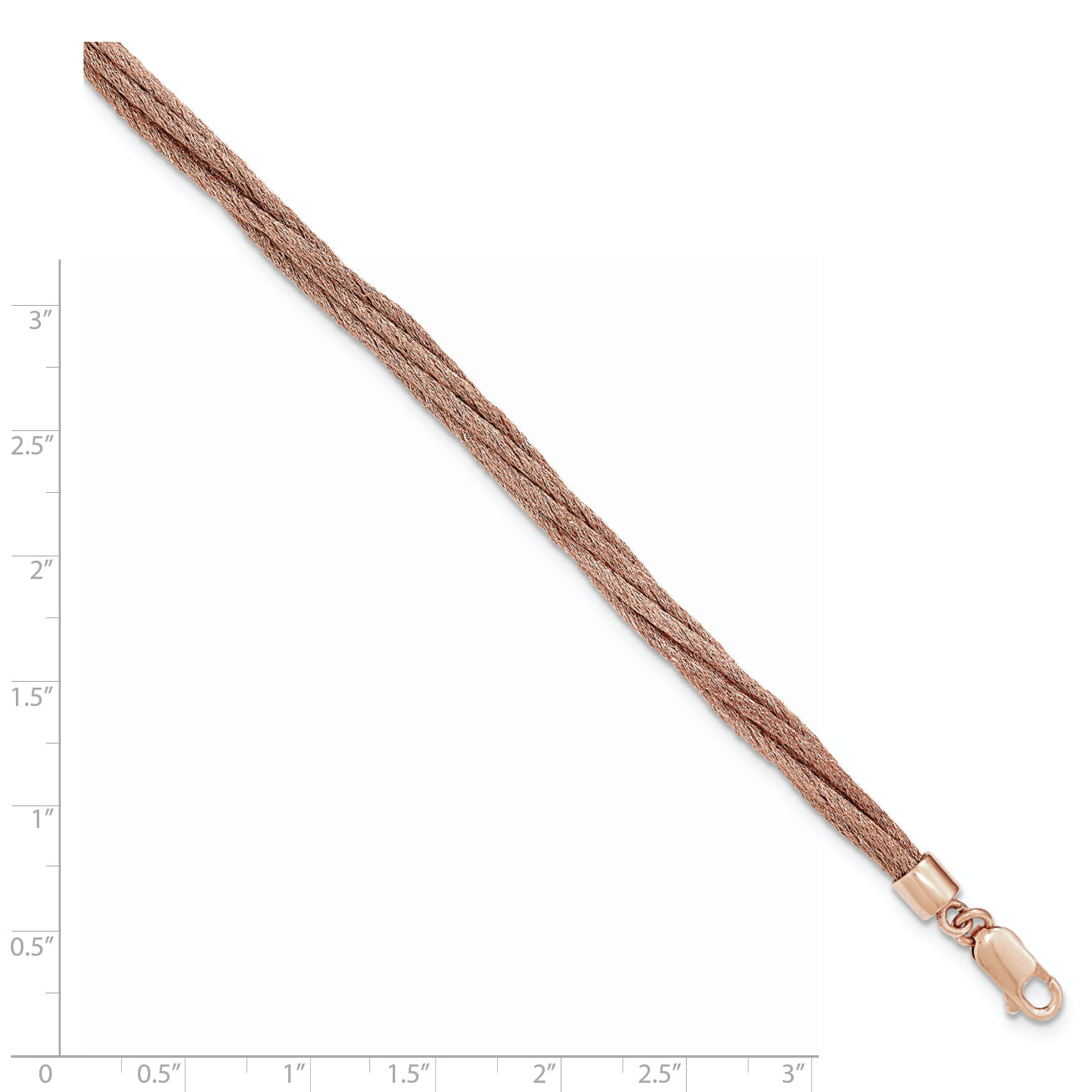 7.5 Inch Sterling Silver Rose-Tone Wire Mesh 6 Strand Bracelet