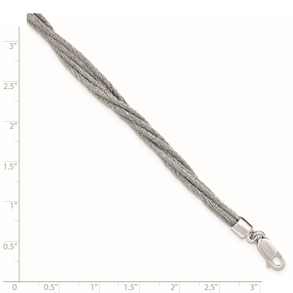 7.5 Inch Sterling Silver Wire Mesh 6 Strand Bracelet