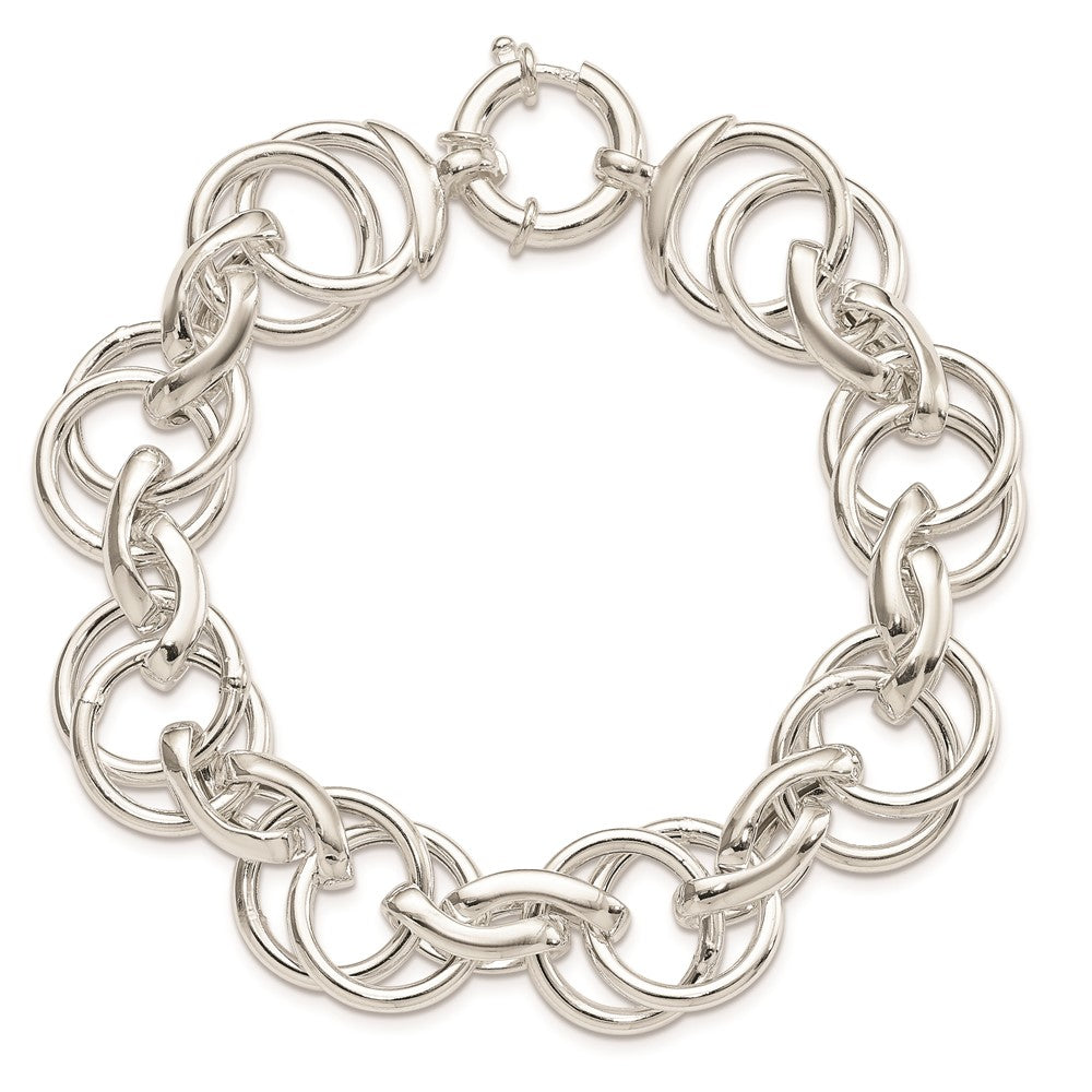 Sterling Silver Polished Fancy Link 8.5 Inch Bracelet