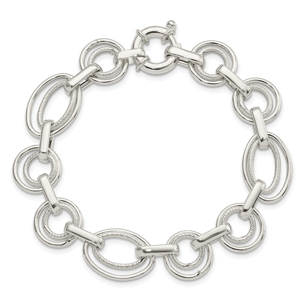 7.25 Inch Sterling Silver Polished Fancy Link Bracelet