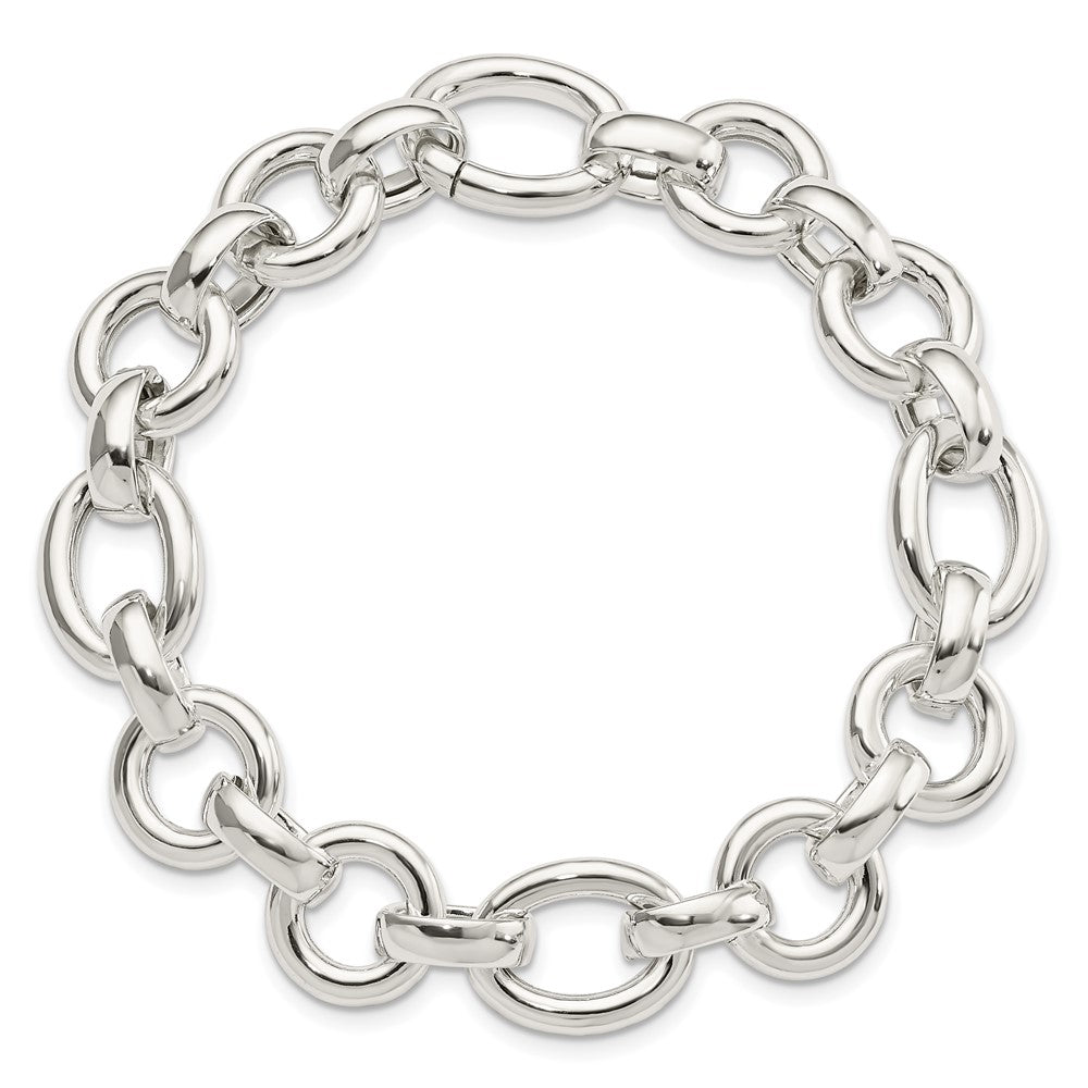 8 Inch Sterling Silver Polished Fancy Link Bracelet