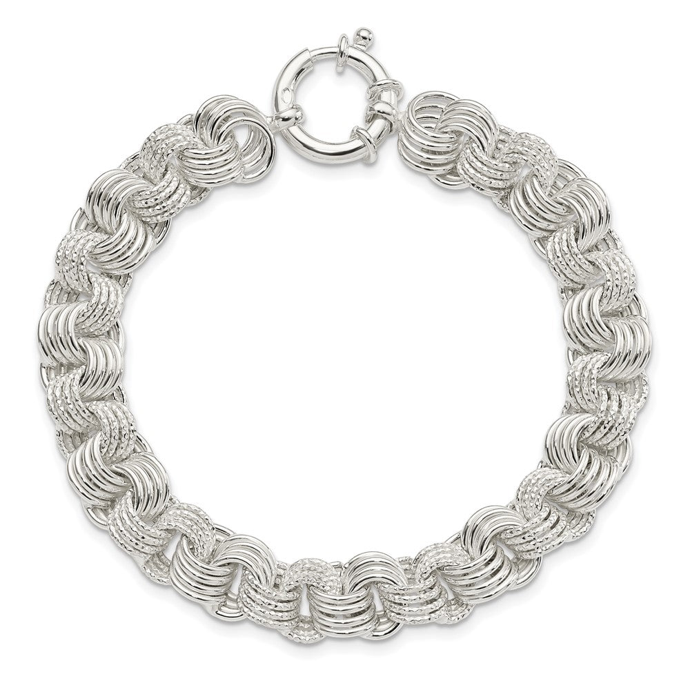 7.5 Inch Sterling Silver Polished Fancy Link Bracelet