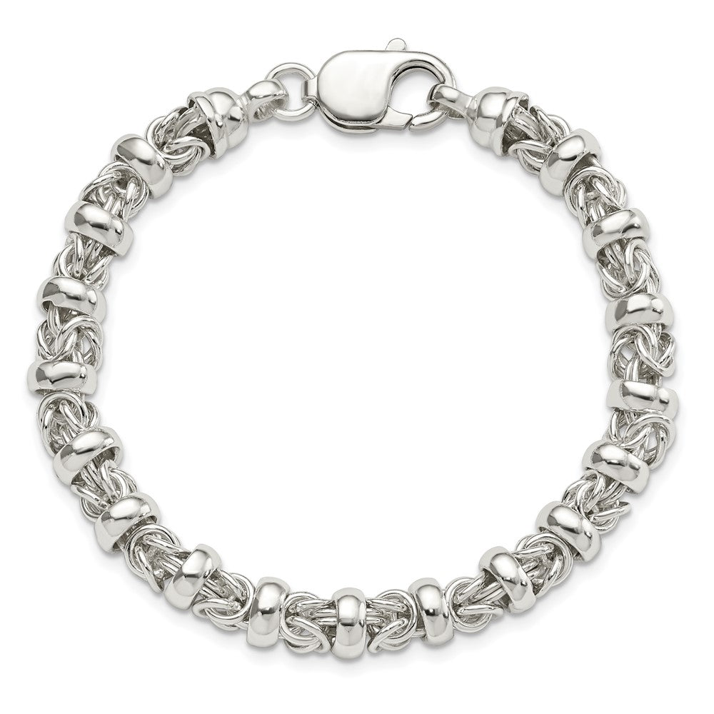 7.5 Inch Sterling Silver Fancy Byzantine Bracelet