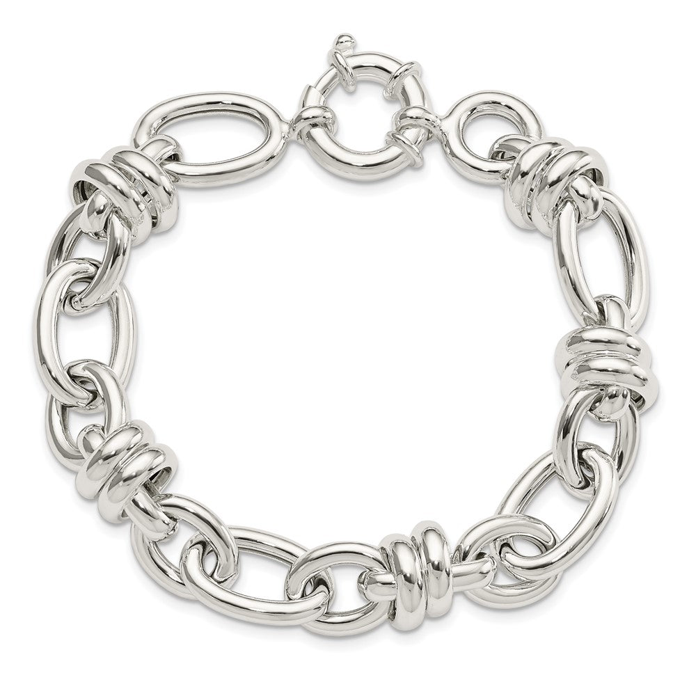 8.5 Inch Sterling Silver Polished Fancy Link Bracelet