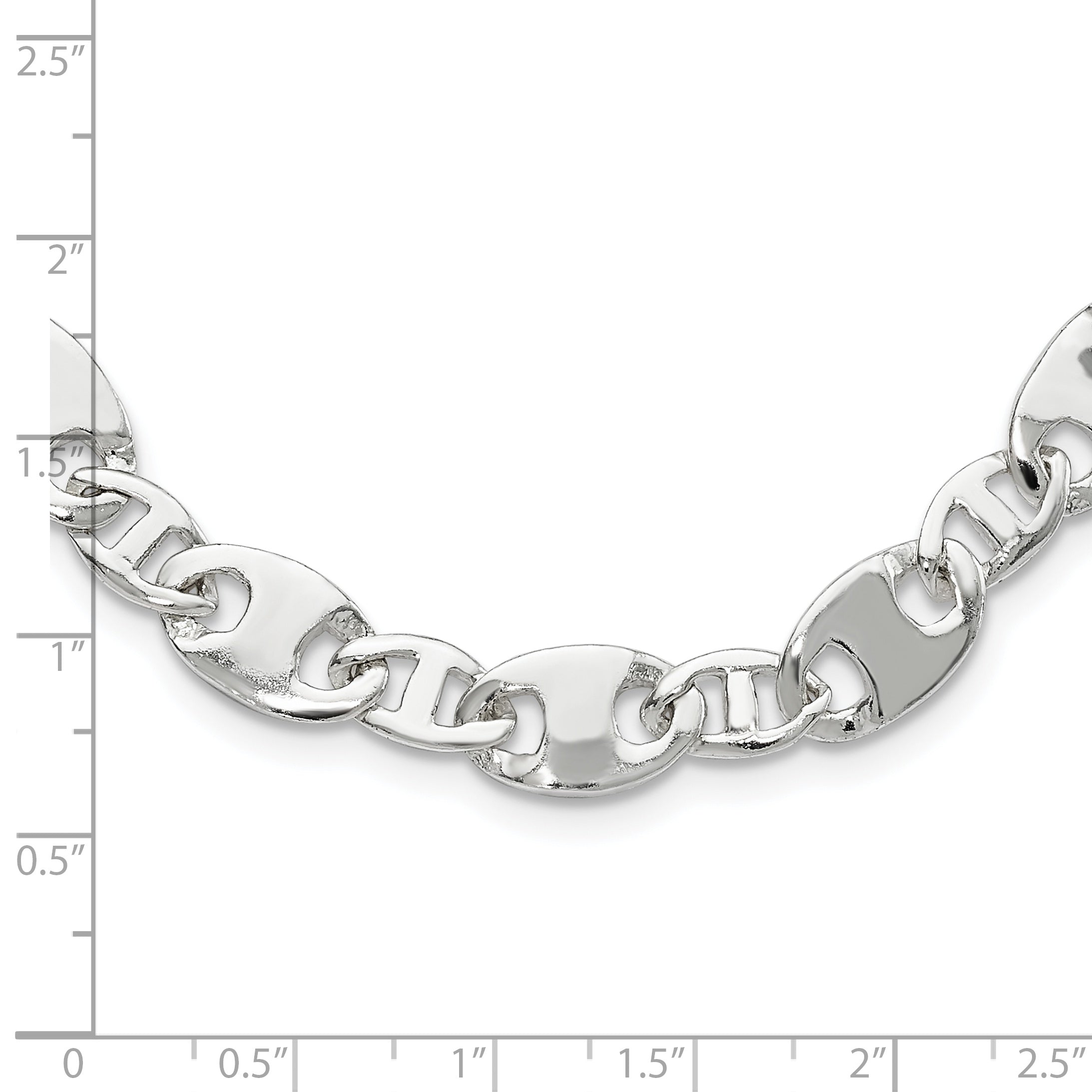 18 Inch Sterling Silver Fancy Flat Anchor Link Chain Necklace