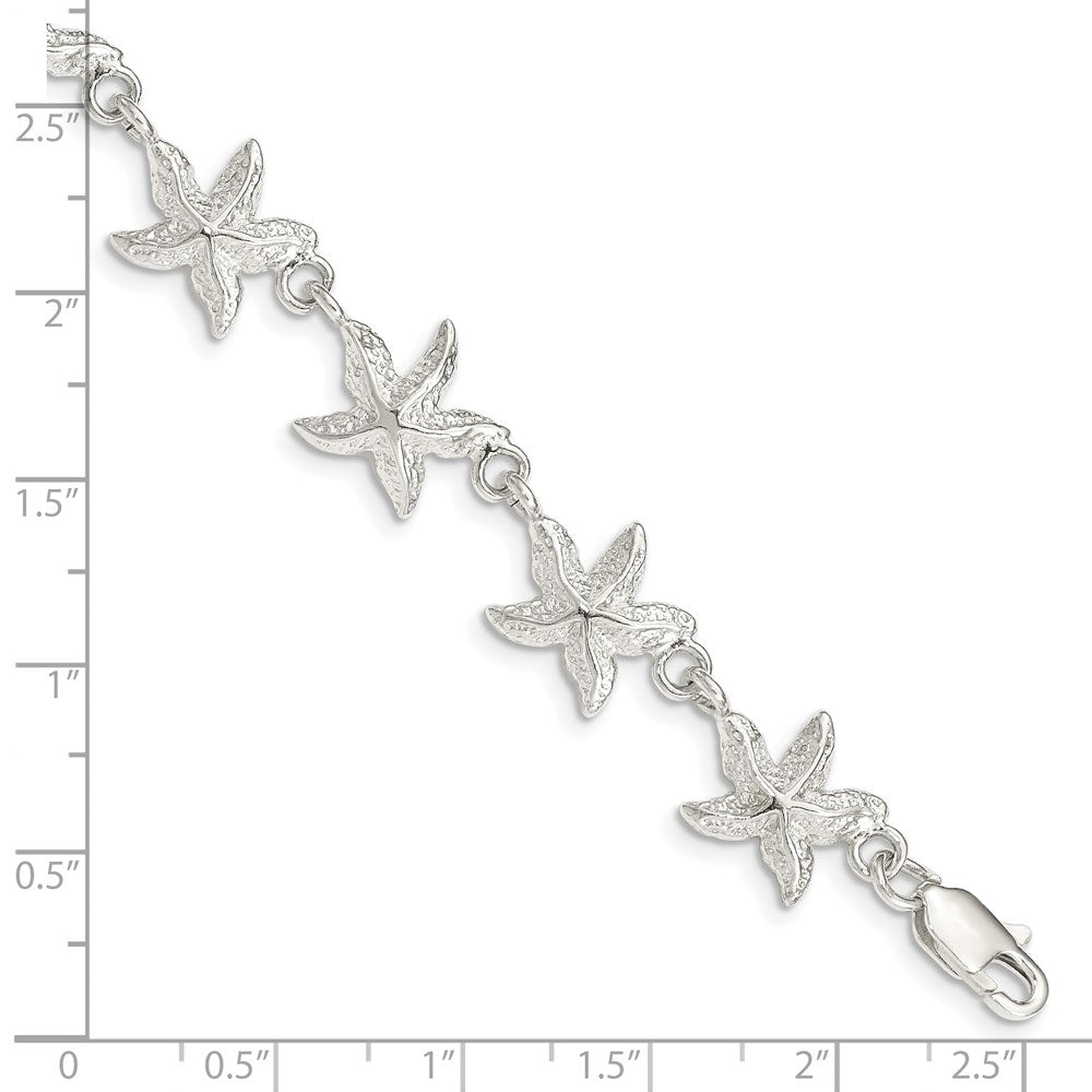 7 Inch Sterling Silver Starfish Bracelet