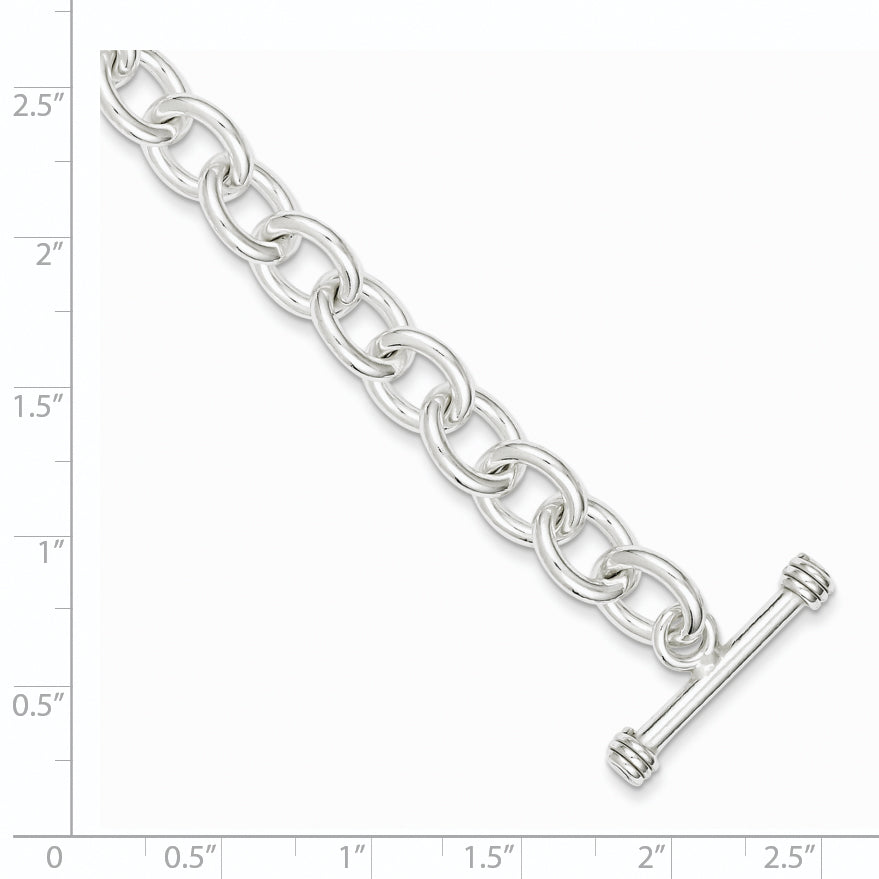 8.75 Inch Sterling Silver 8.75Inch Polished Fancy Link Toggle Bracelet