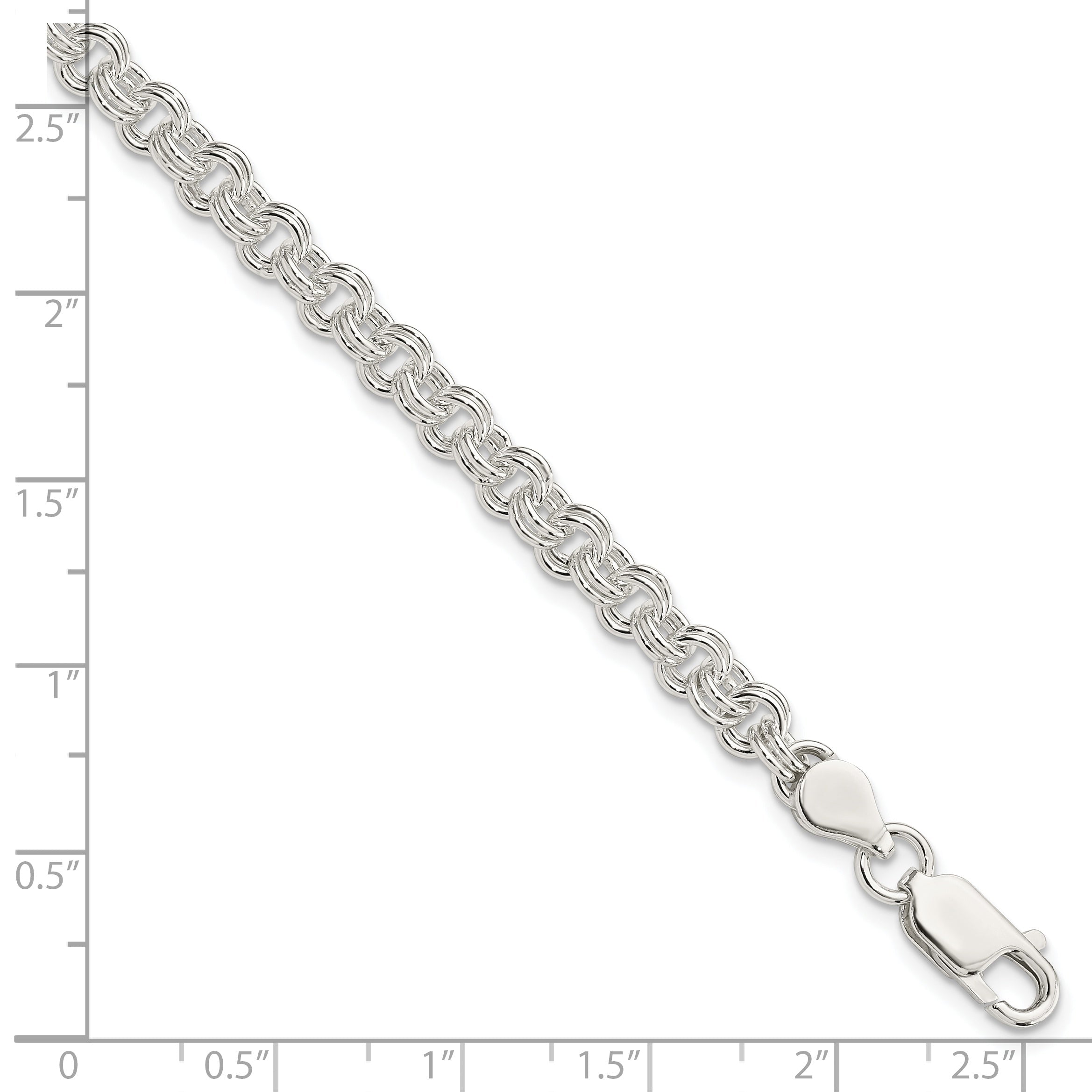 7.5 Inch Sterling Silver 4.8mm Fancy Link Bracelet