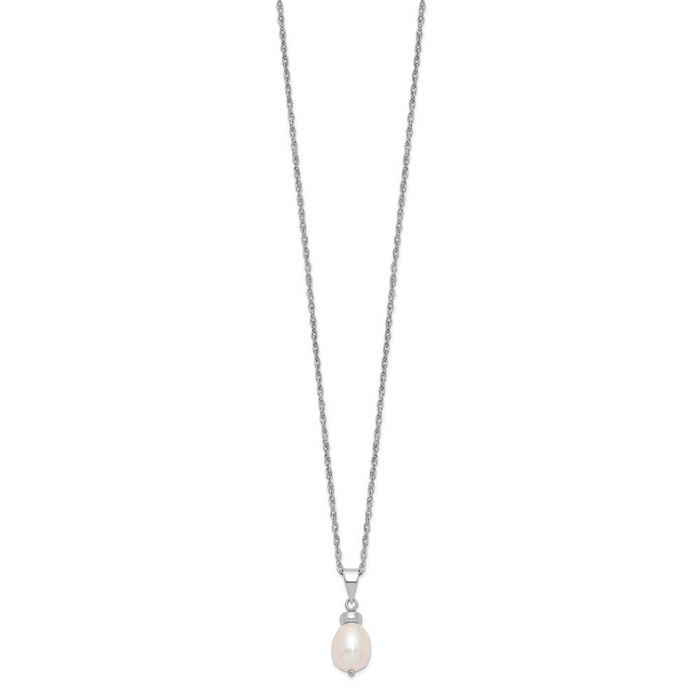 Sterling Silver 7-8mm Fwc Pearl Pendant/Earrings Boxed Set