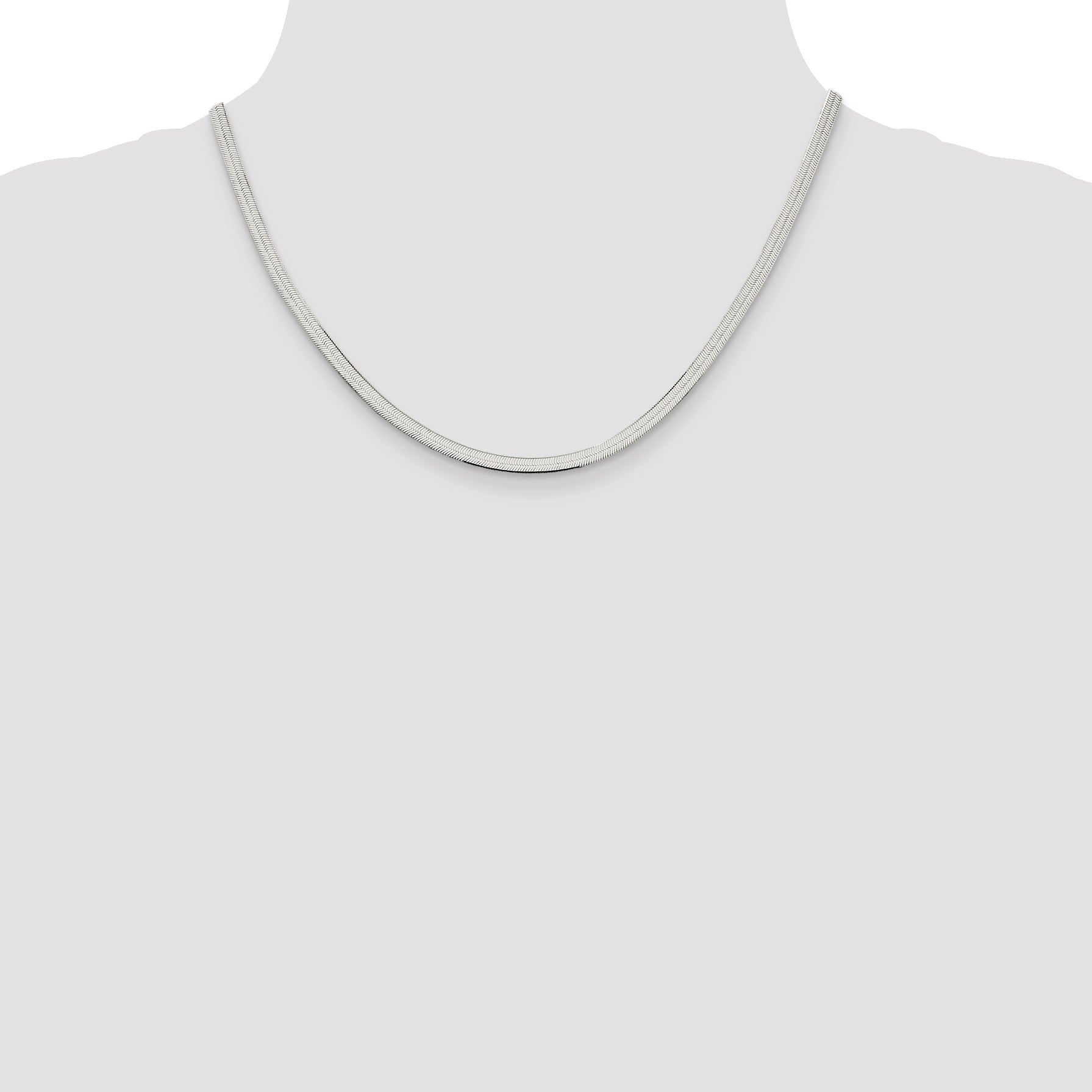 18 Inch Sterling Silver 3.5mm Magic Herringbone Chain Necklace