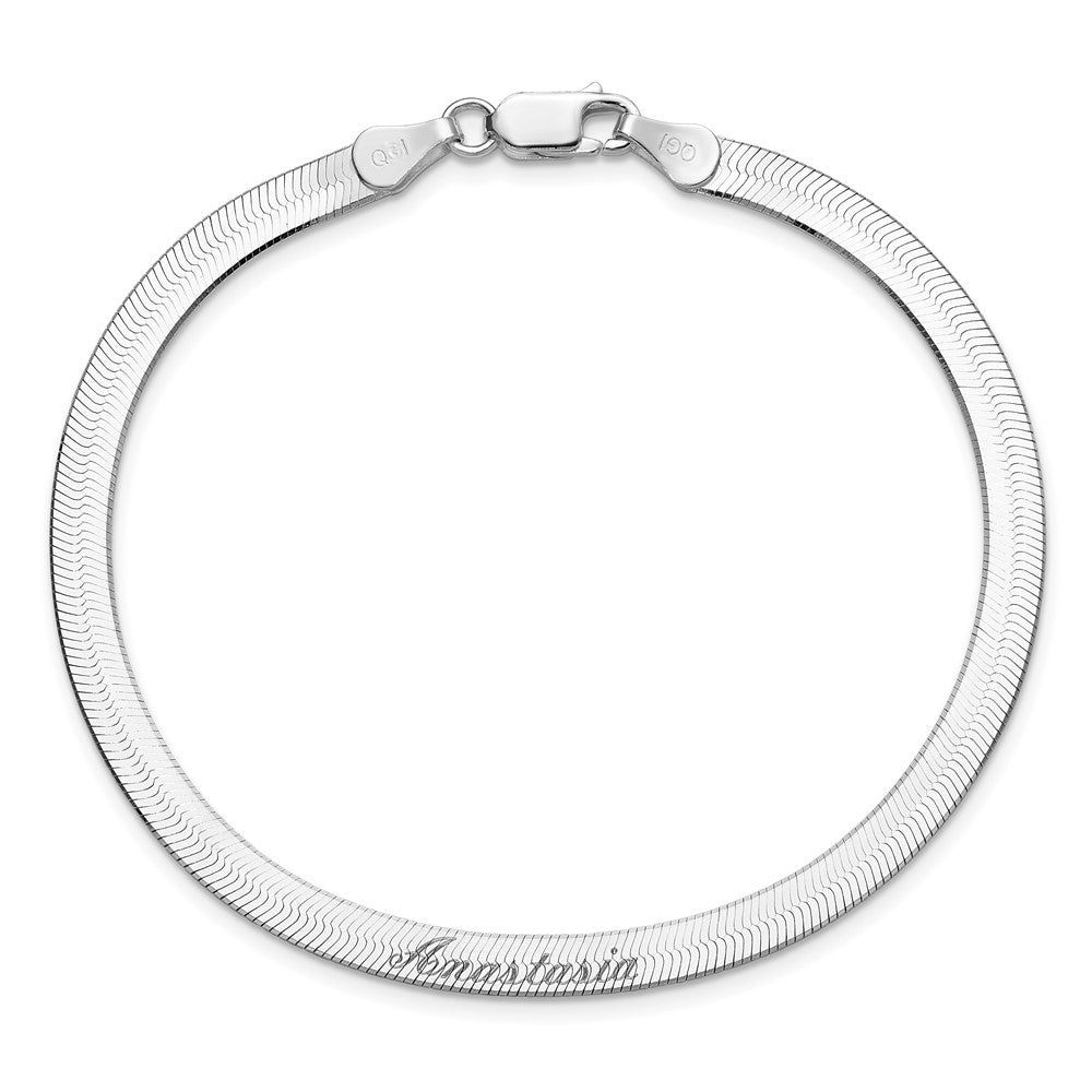 7 Inch Sterling Silver 4.5mm Magic Herringbone Chain Bracelet