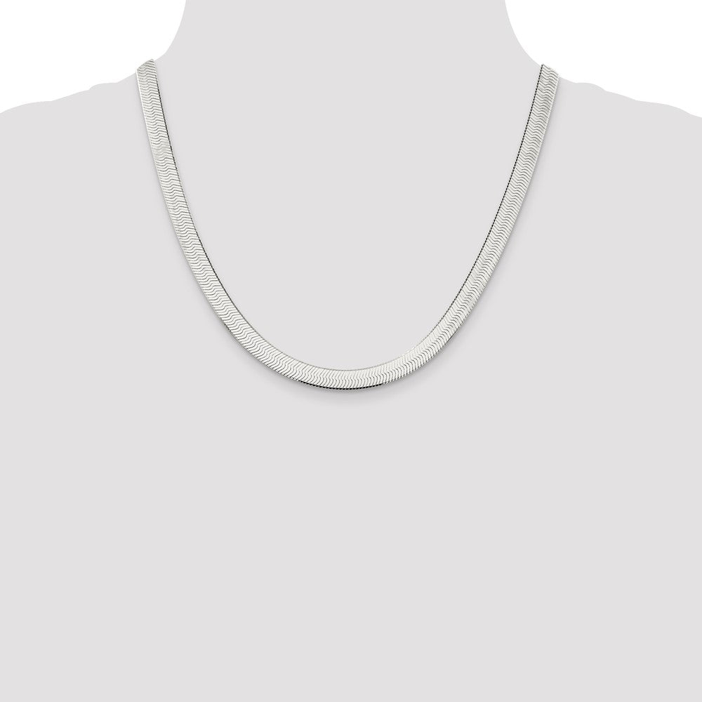 20 Inch Sterling Silver 7.3mm Magic Herringbone Chain Necklace
