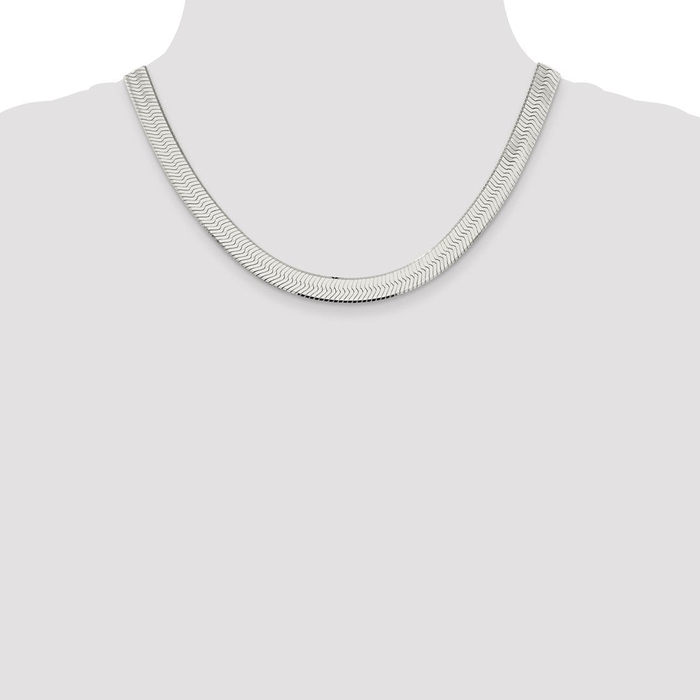 18 Inch Sterling Silver 8.75mm Magic Herringbone Chain Necklace