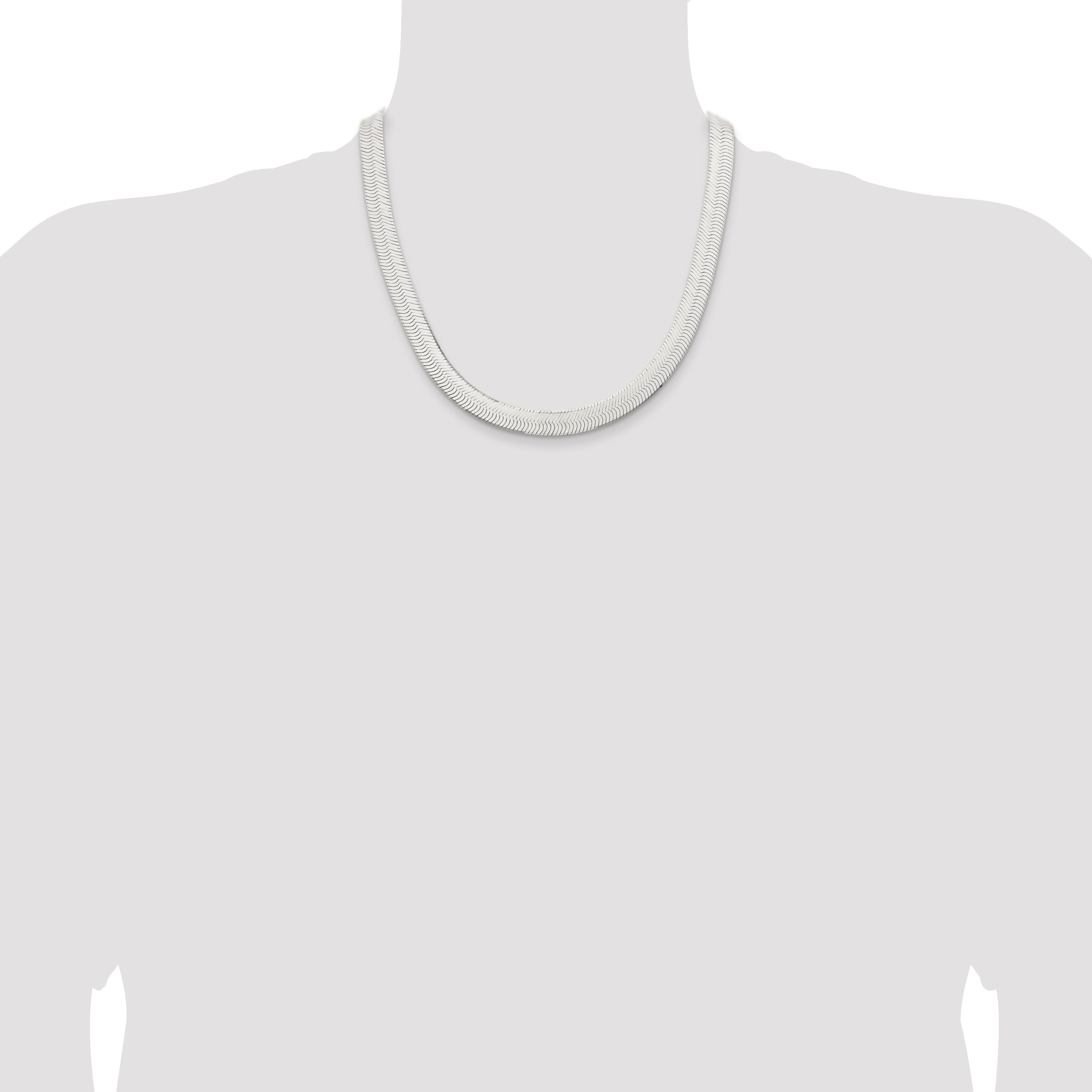 20 Inch Sterling Silver 10.5mm Magic Herringbone Chain Necklace