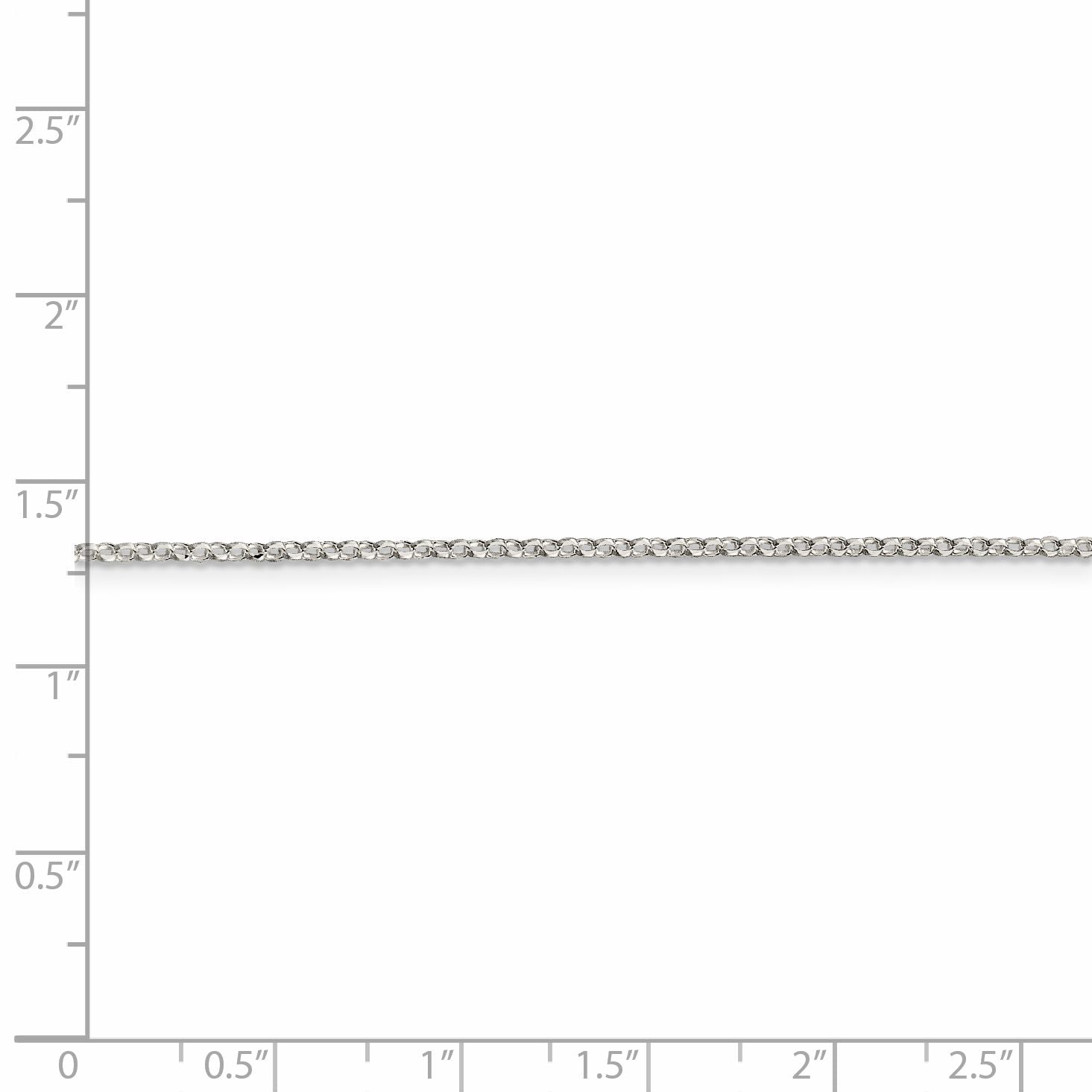 36 Inch Sterling Silver 1.5mm Diamond-Cut Cable Chain Necklace