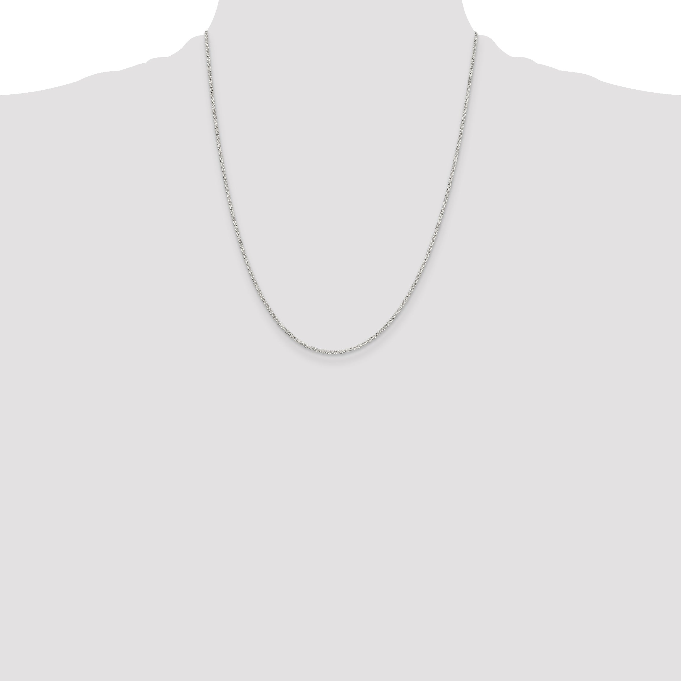 22 Inch Sterling Silver 1.5mm Diamond-Cut Cable Chain Necklace