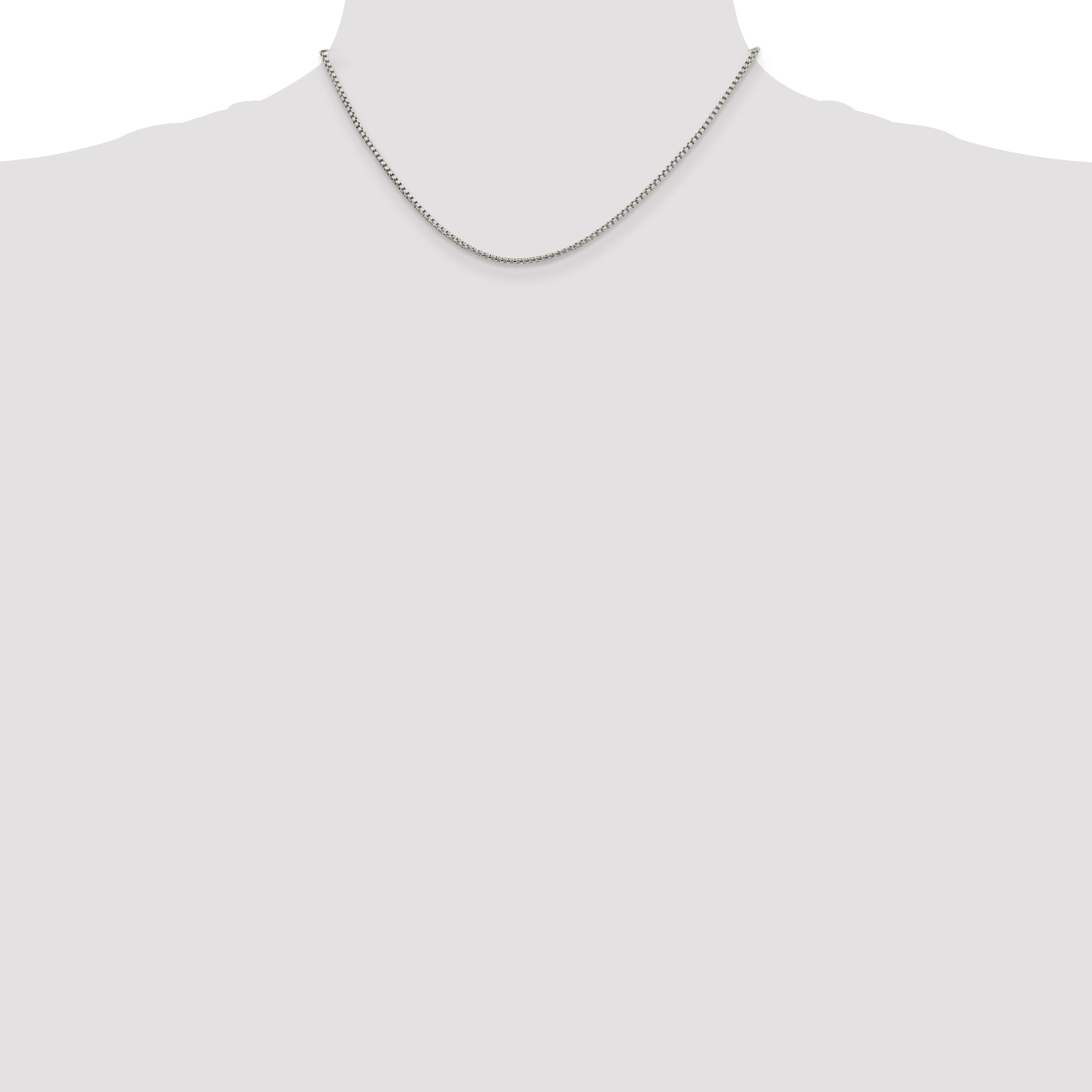 16 Inch Sterling Silver 1.75mm Round Box Chain Necklace