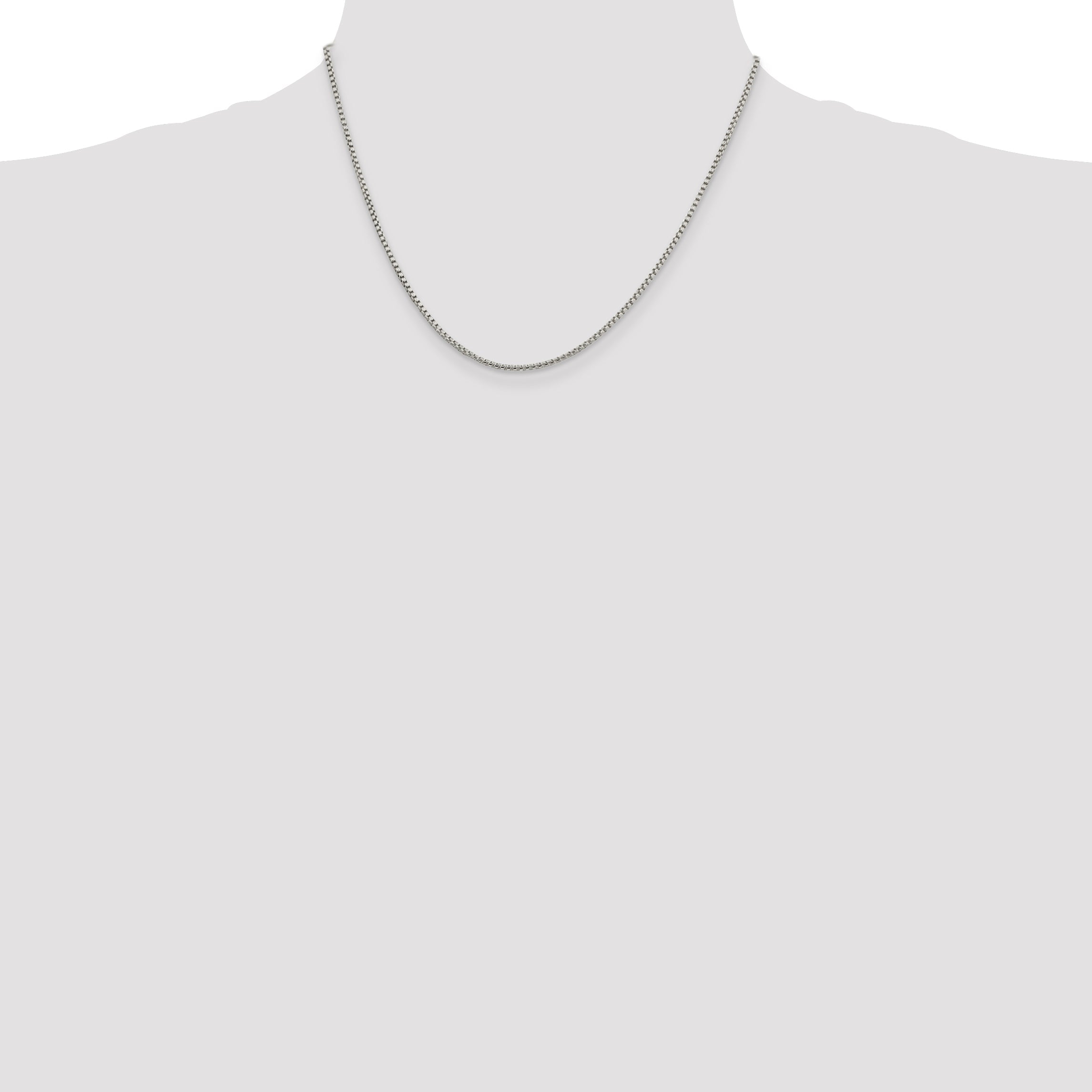 18 Inch Sterling Silver 1.75mm Round Box Chain Necklace