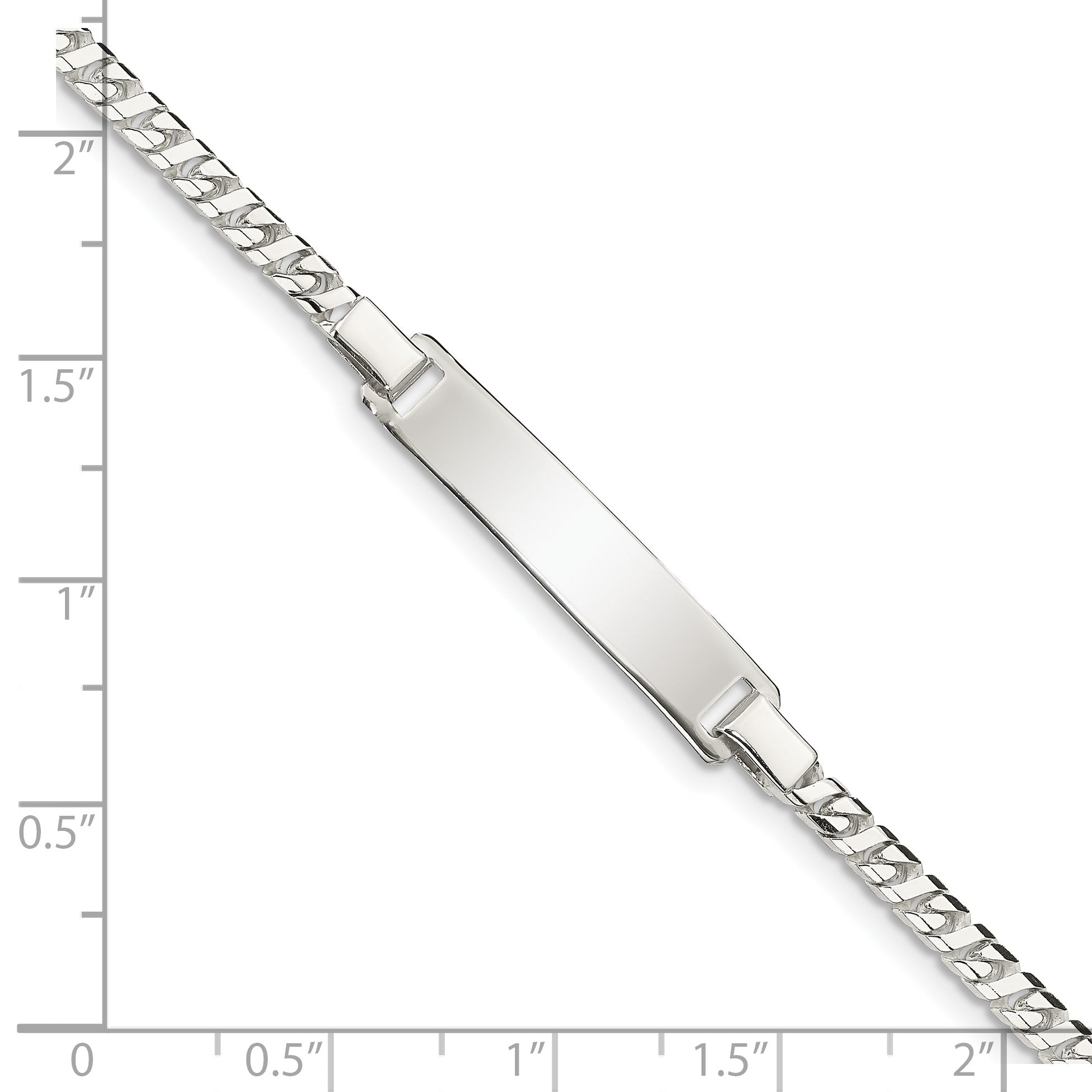 6 Inch Sterling Silver Baby Id Bracelet