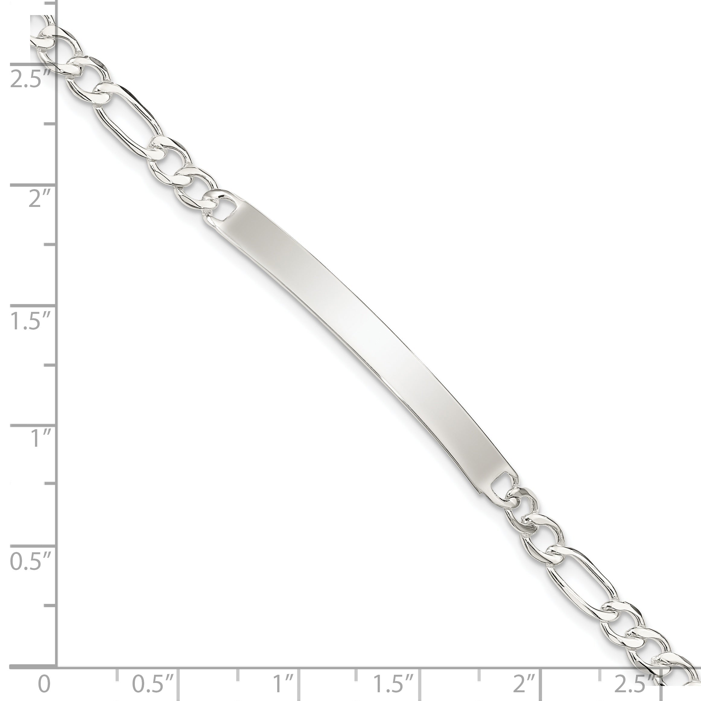 7.5 Inch Sterling Silver Figaro Link Id Bracelet