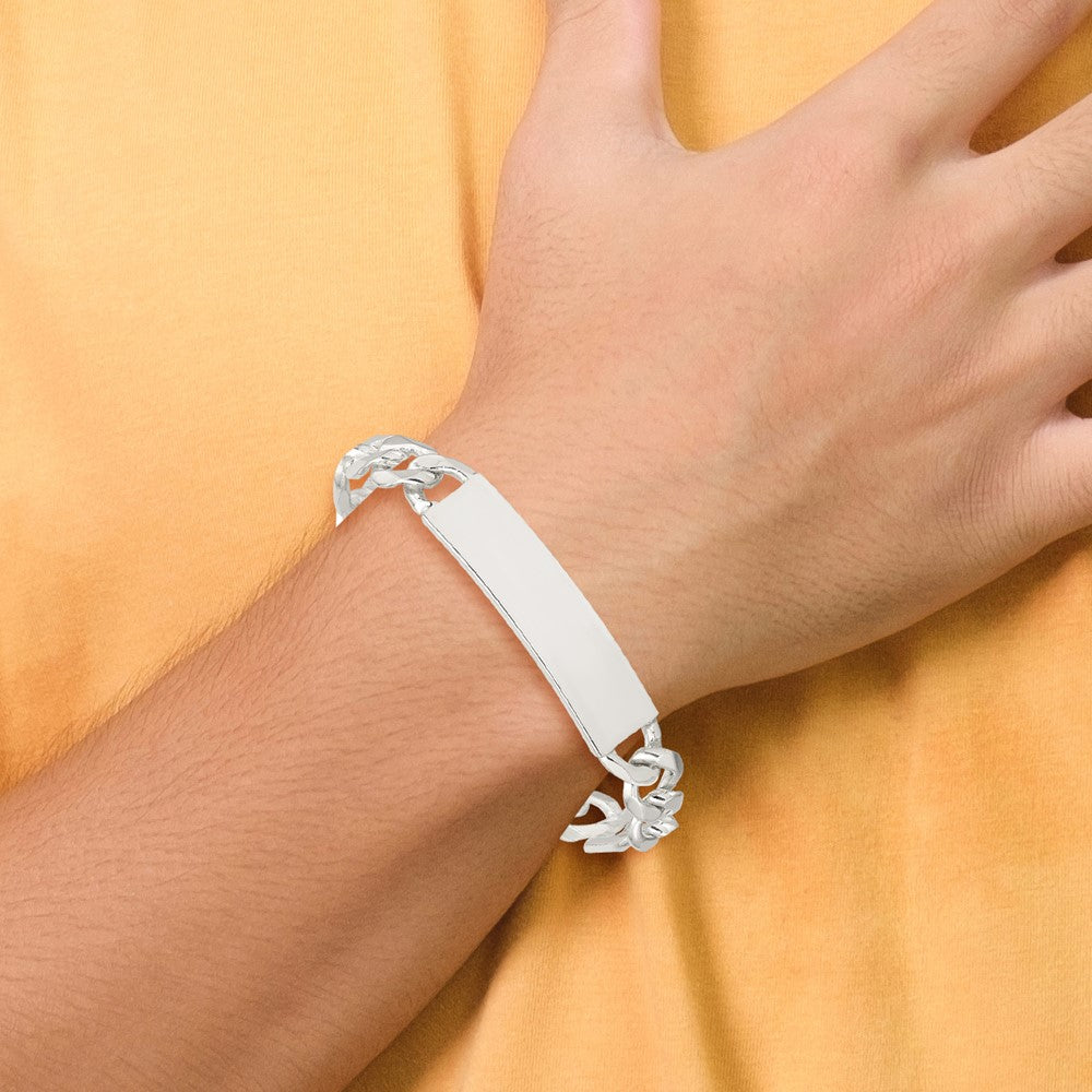 8.5 Inch Sterling Silver Figaro Link Id Bracelet