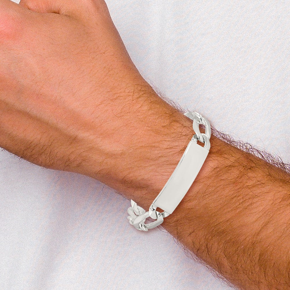 8.5 Inch Sterling Silver Figaro Link Id Bracelet