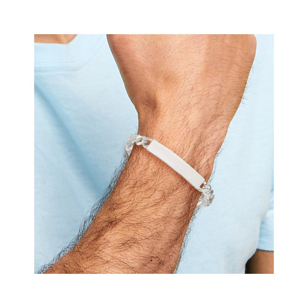 8.5 Inch Sterling Silver Curb Link Id Bracelet