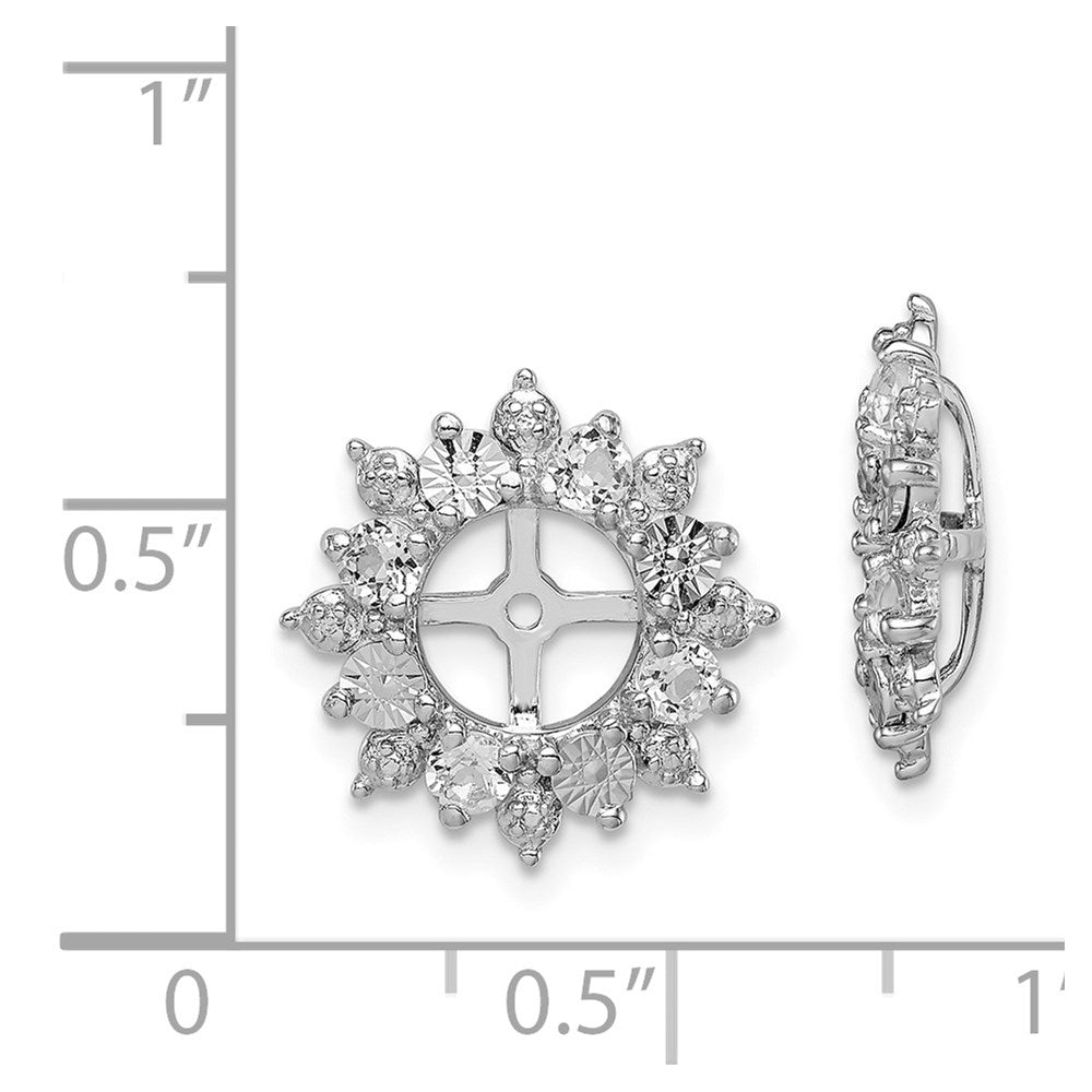 Sterling Silver Rhodium White Topaz Earring Jacket