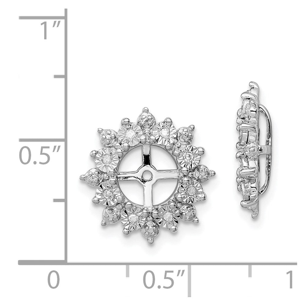 Sterling Silver Rhodium Diam. Earring Jacket