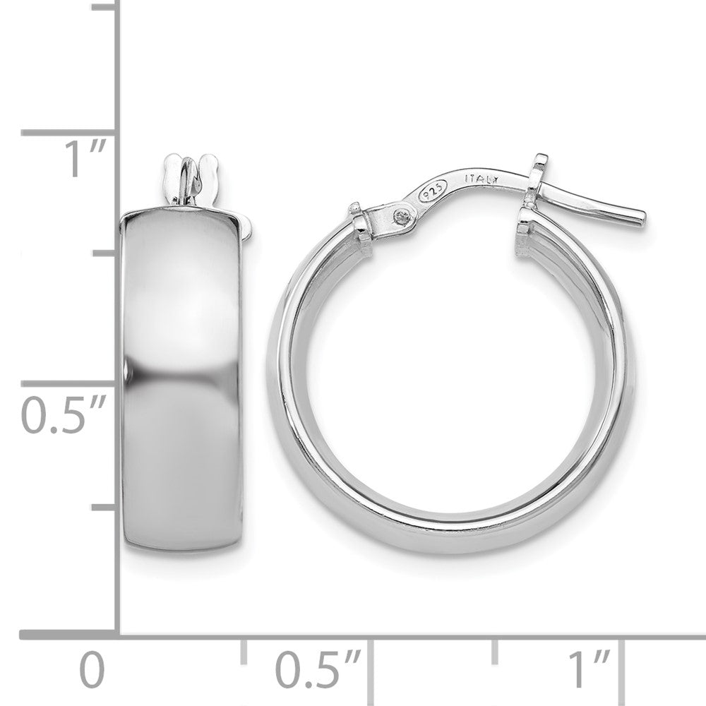 Sterling Silver Rhodium-Plated Hoop Earrings