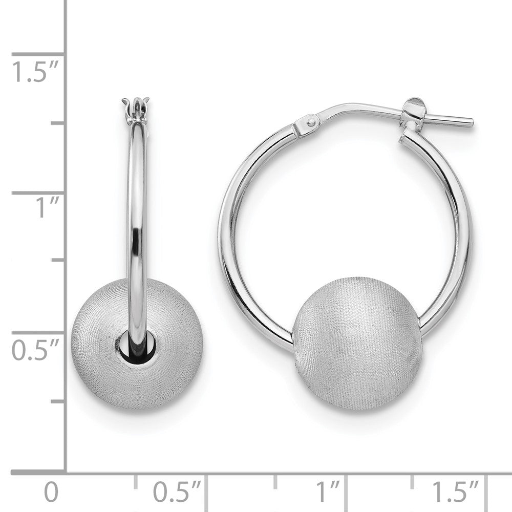 Sterling Silver Radiant Essence Brushed & Polished Hoop Earrings