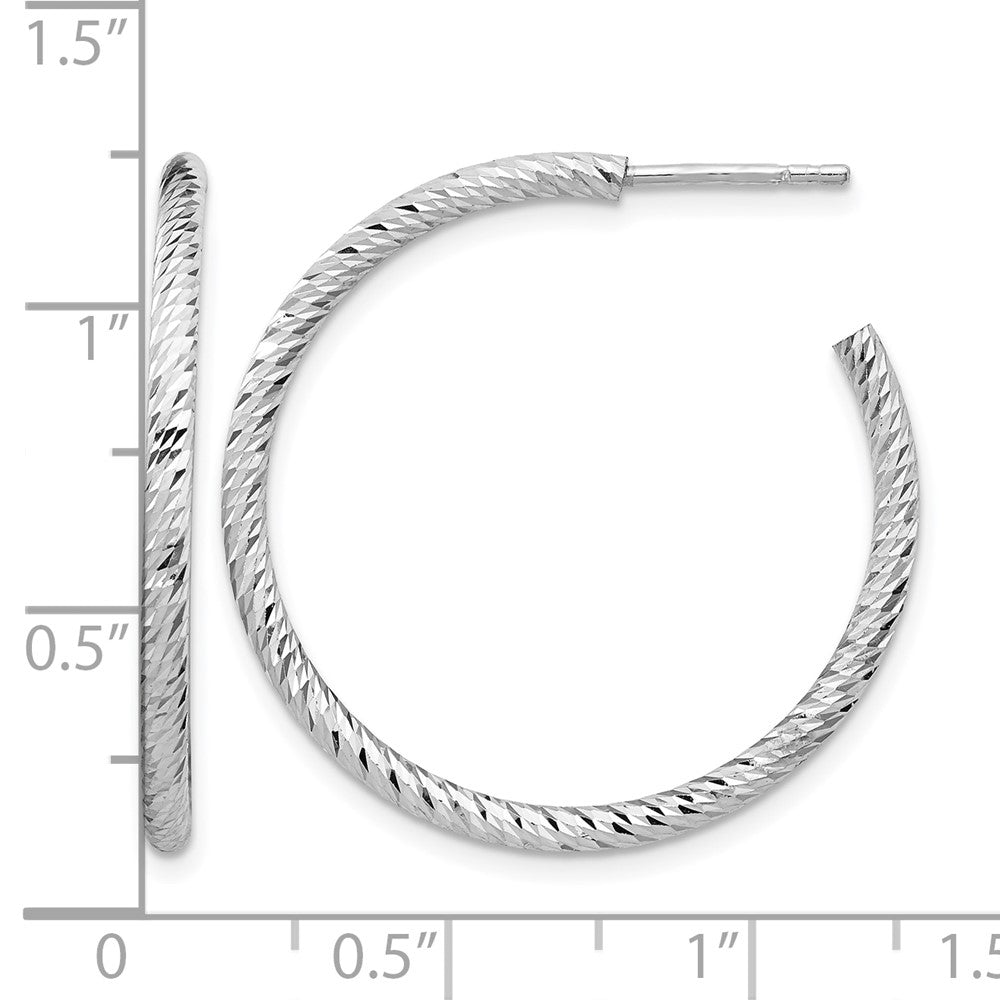 Sterling Silver Rhod Radiant Essence D/C Post Dangle Earrings