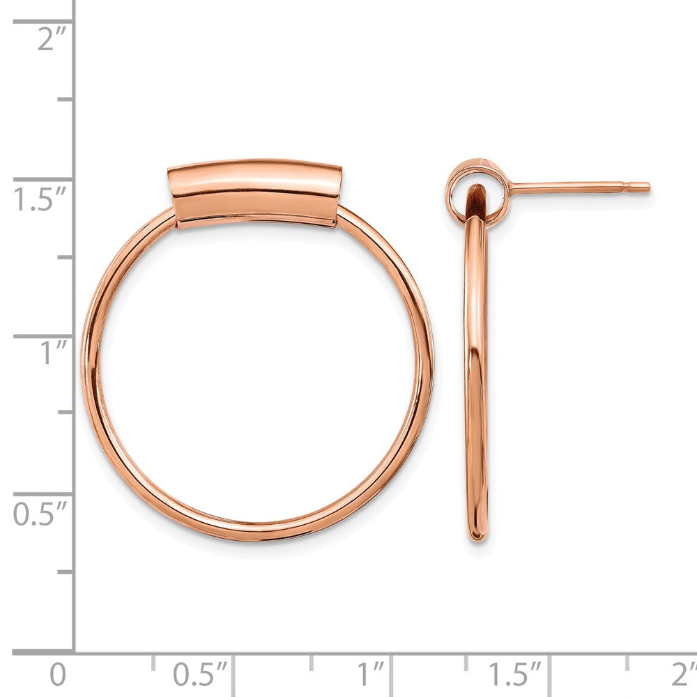 Sterling Silver Rose Tone Polished Post Dangle Earrings