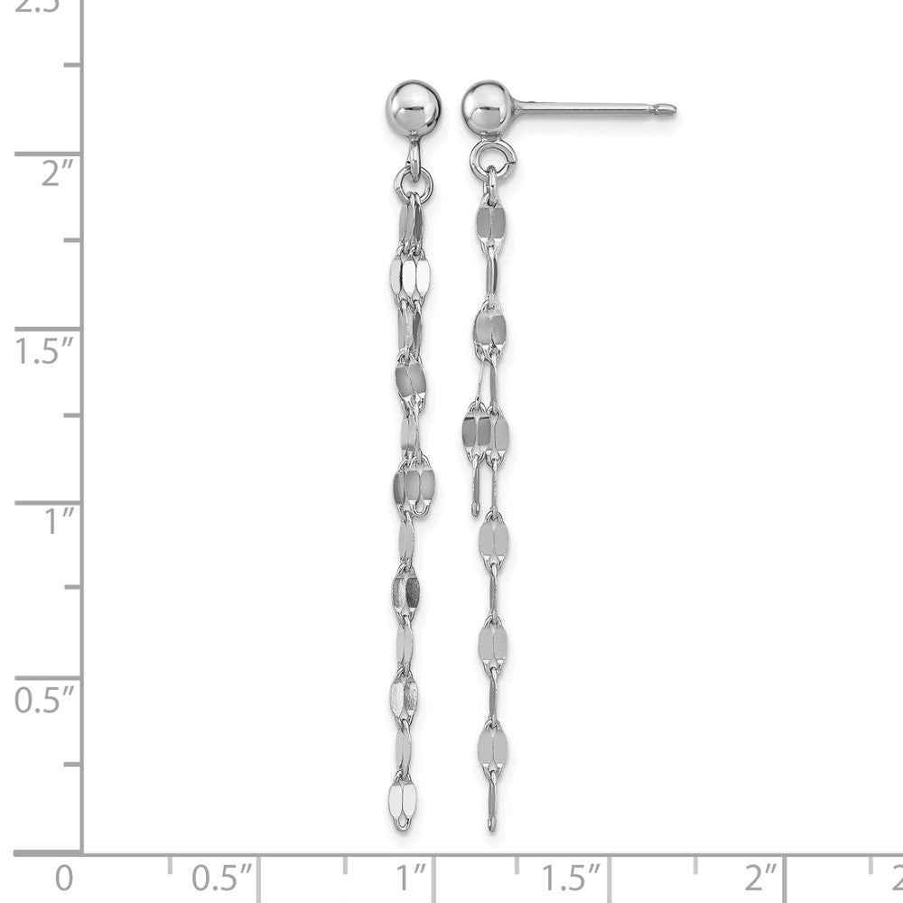 Sterling Silver Rhodium Plated Polished Post Dangle Earrings