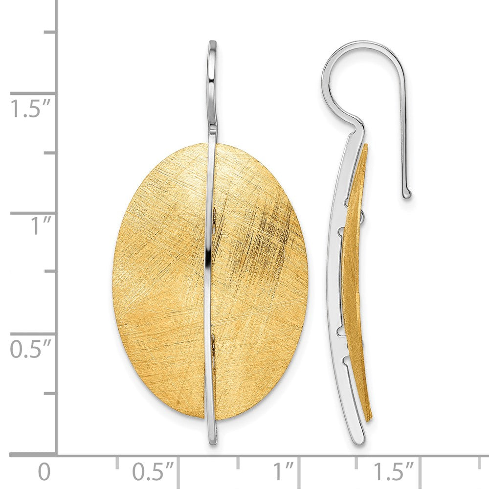 Sterling Silver Ss Rh Plt Radiant Essence Rhod Pl Gold Tone Dangle Earrings