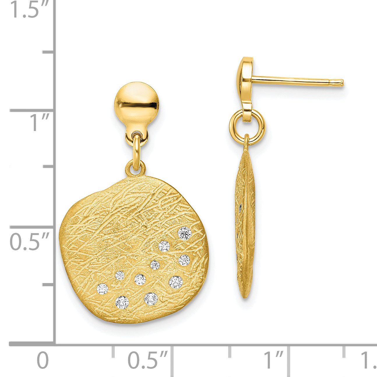 Gold Plated Sterling Silver Radiant Essence Cz Dangle Earrings