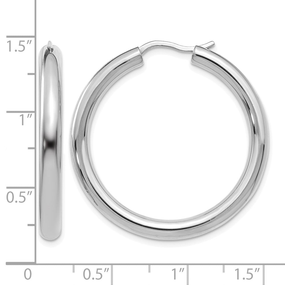 Sterling Silver Rhodium Plated 3.5mm Tube Earrings