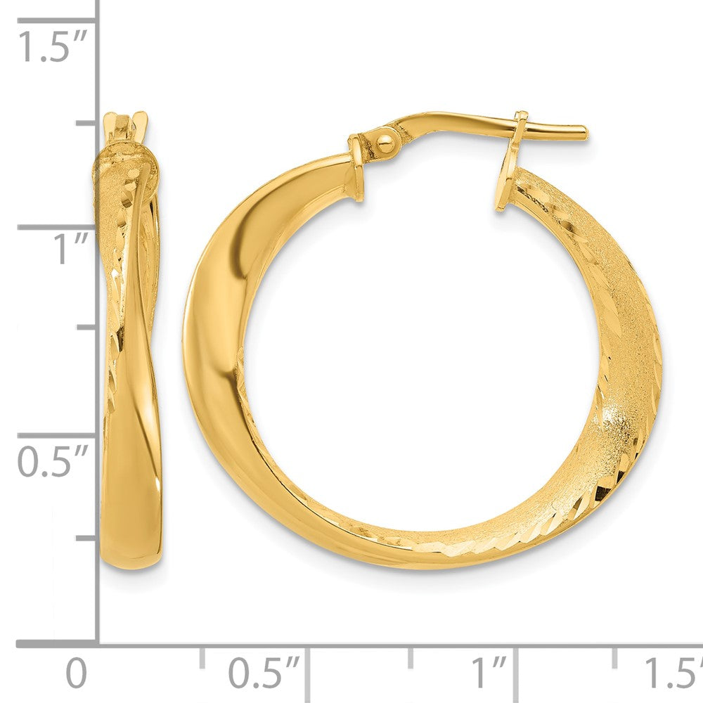 Sterling Silver Gold Plated Polished Hoop Earrings