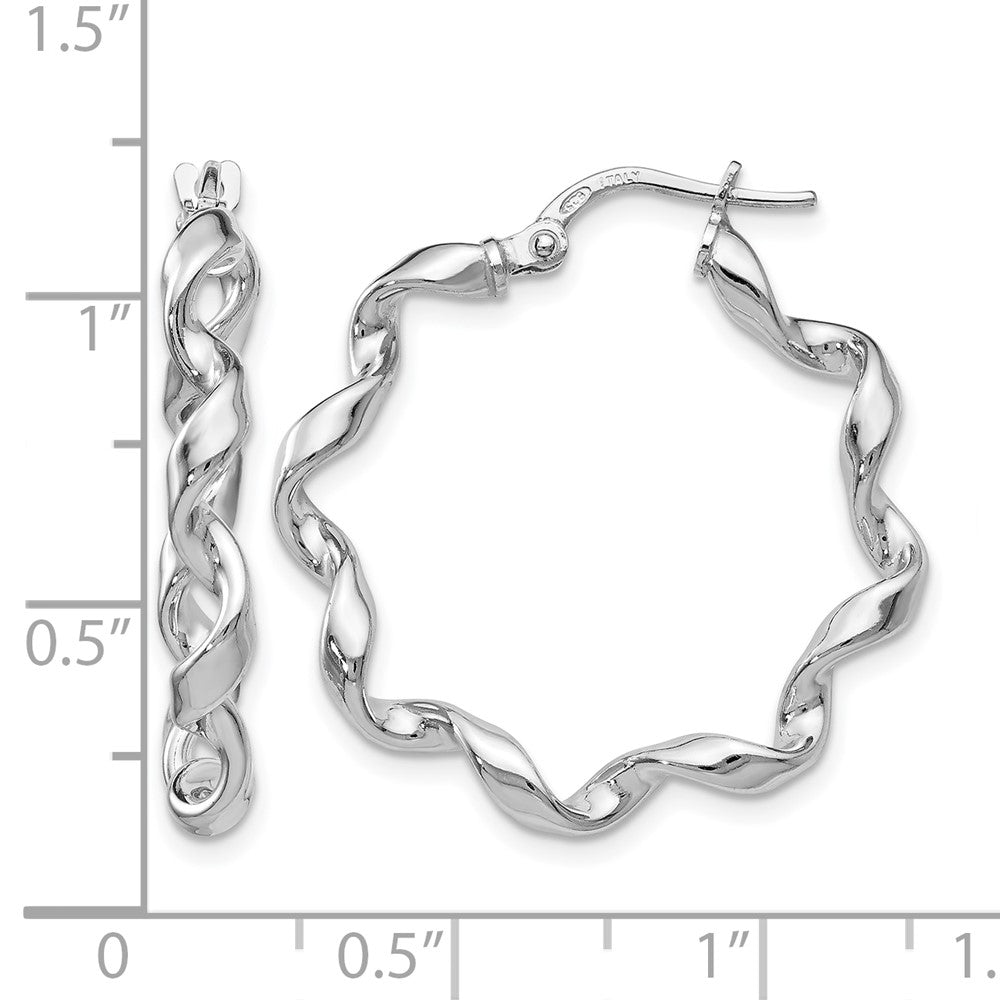 Sterling Silver Polished Twisted Hoop Earrings