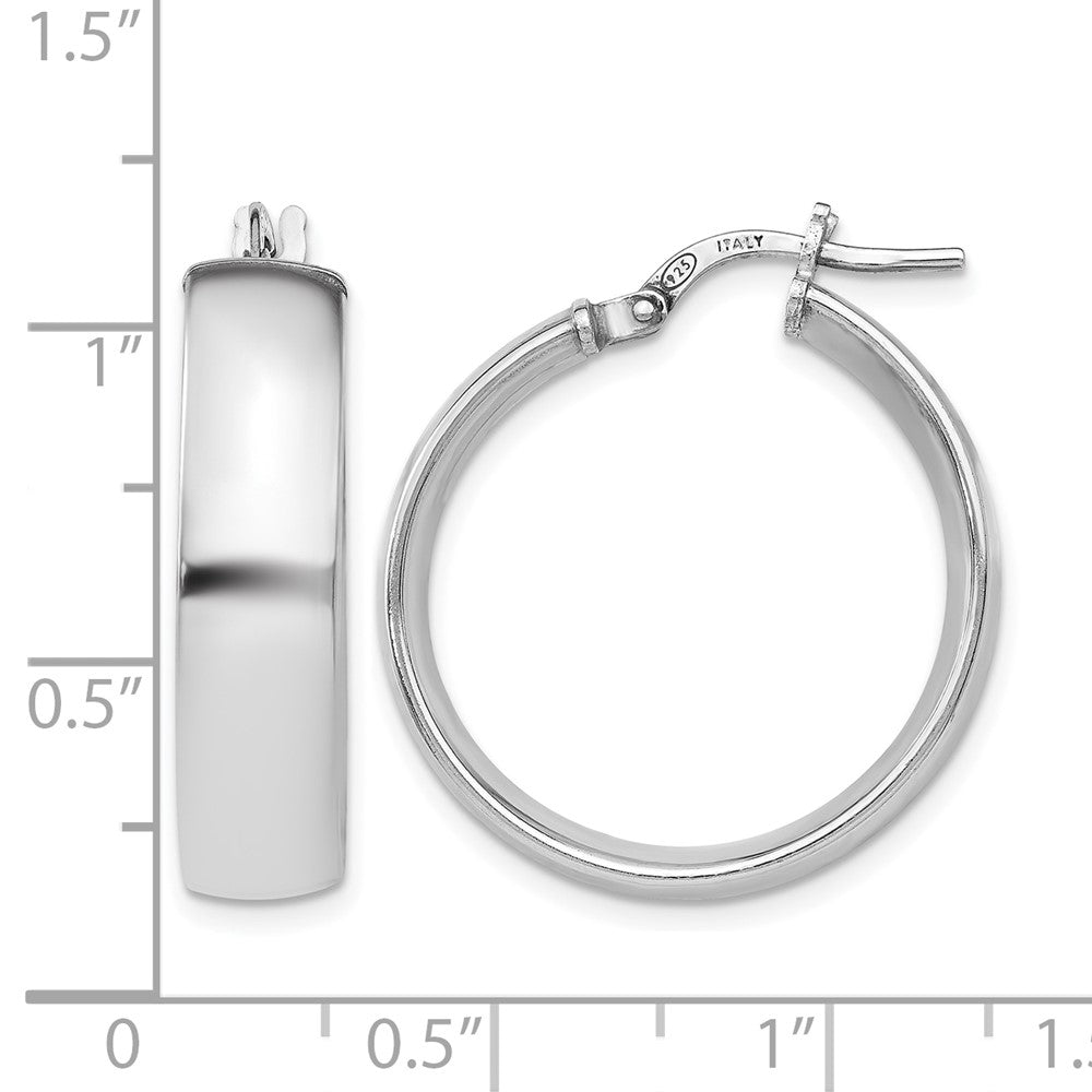 Sterling Silver Polished Hinged Hoop Earrings
