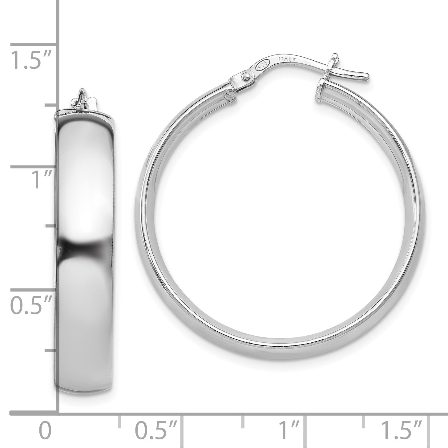 Sterling Silver Polished Hinged Hoop Earrings