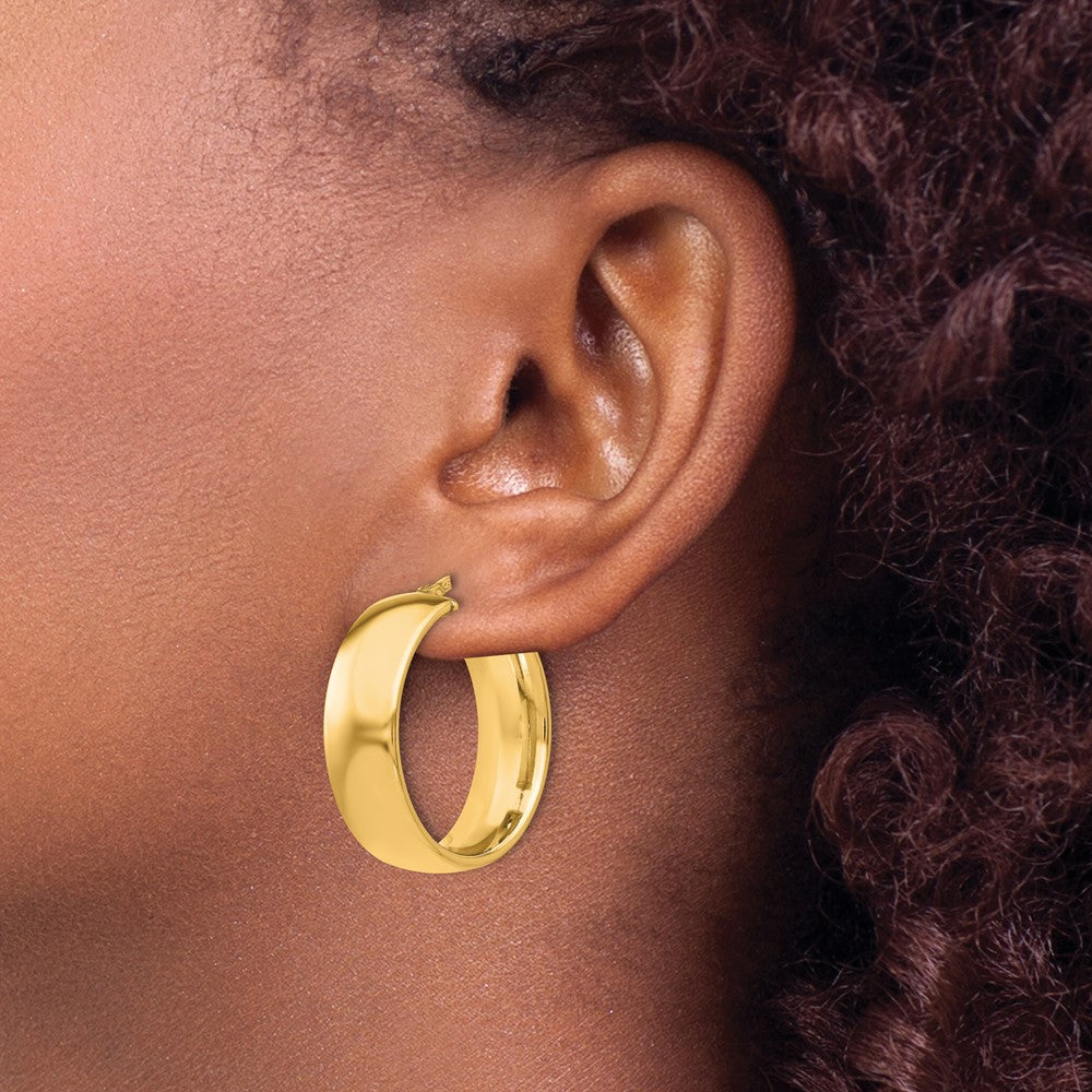 Sterling Silver Gold Tone Polished Hoop Earrings